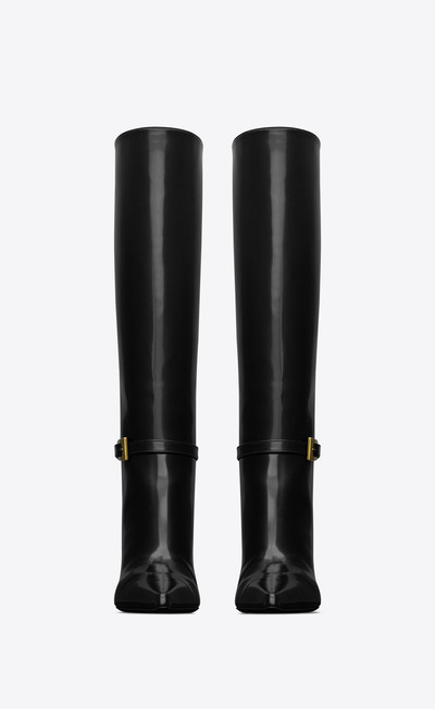 SAINT LAURENT lee boots in glazed leather outlook