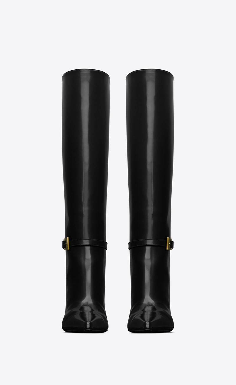 SAINT LAURENT lee boots in glazed leather outlook