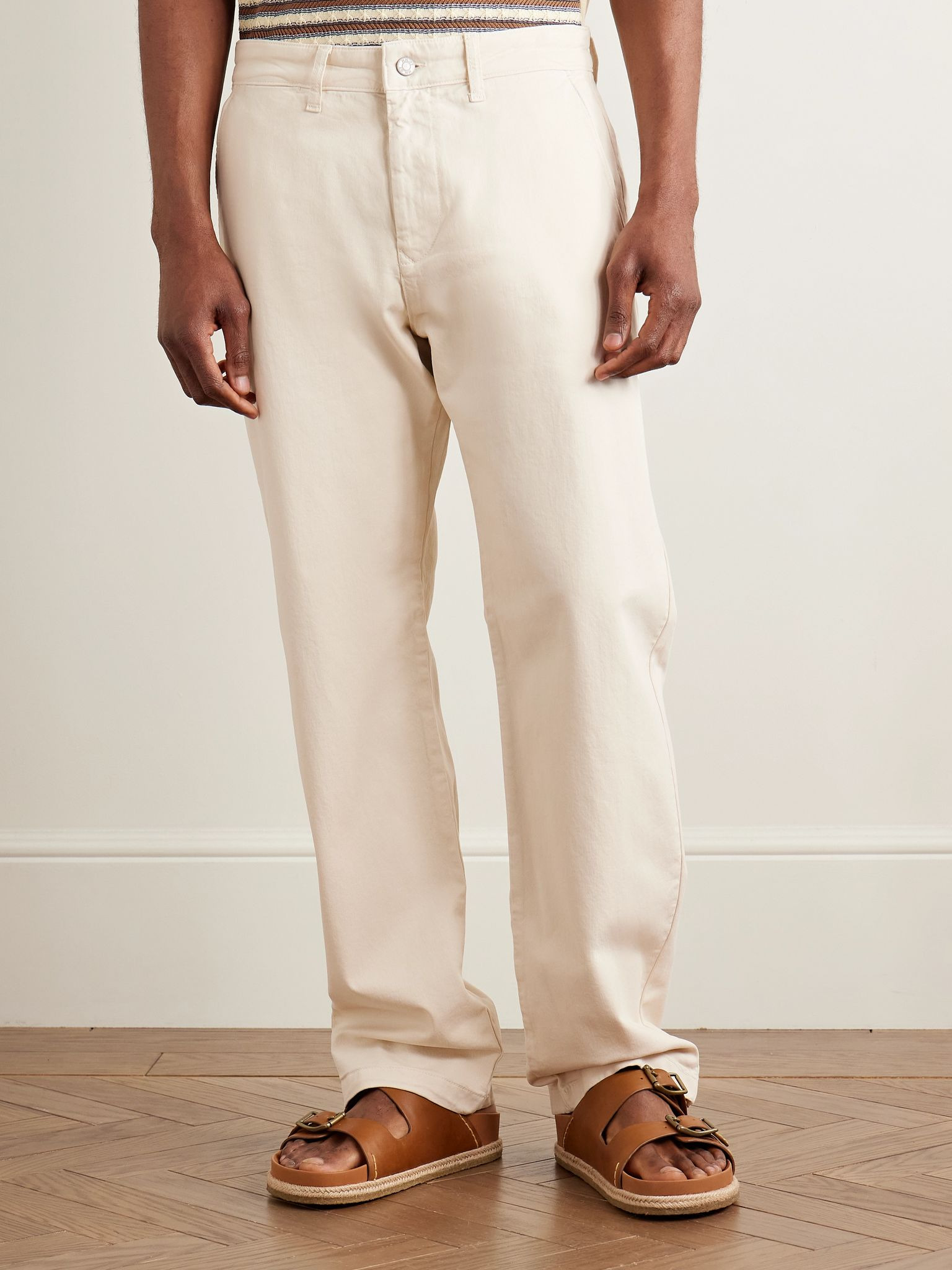 Aden 1923 Straight-Leg Organic Cotton-Blend Twill Chinos Cream - 3