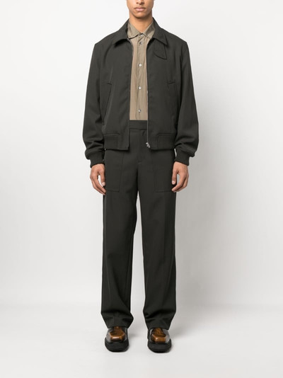 Helmut Lang buckle-detail cotton trousers outlook