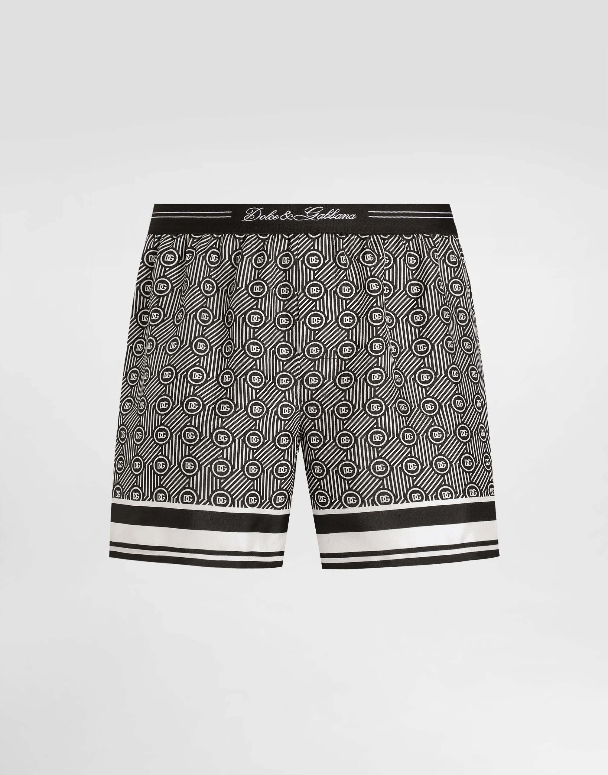 Printed silk twill boxer shorts - 1