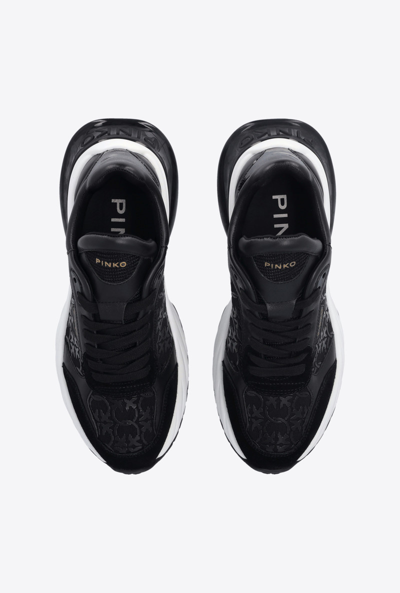 ARIEL SNEAKERS WITH LOVE BIRDS MONOGRAM MESH INSERT 8