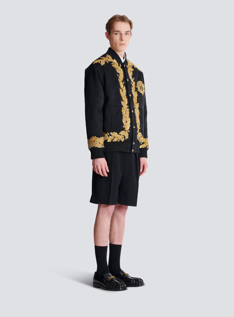 Embroidered cupro bomber jacket 3