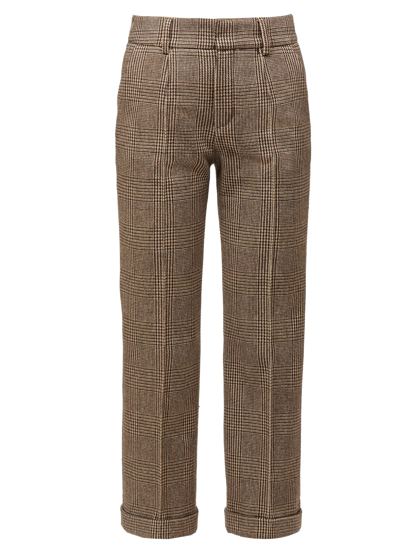 High-rise houndstooth wool-blend trousers - 1