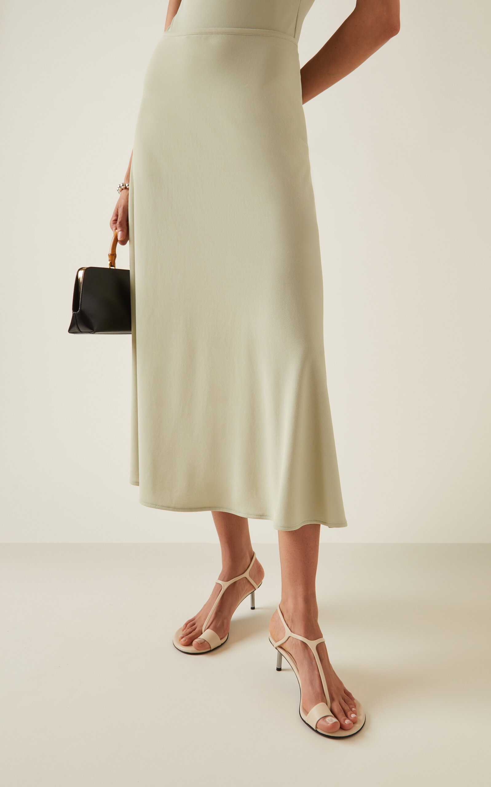 Compact-Knit Jersey Midi Skirt green - 3