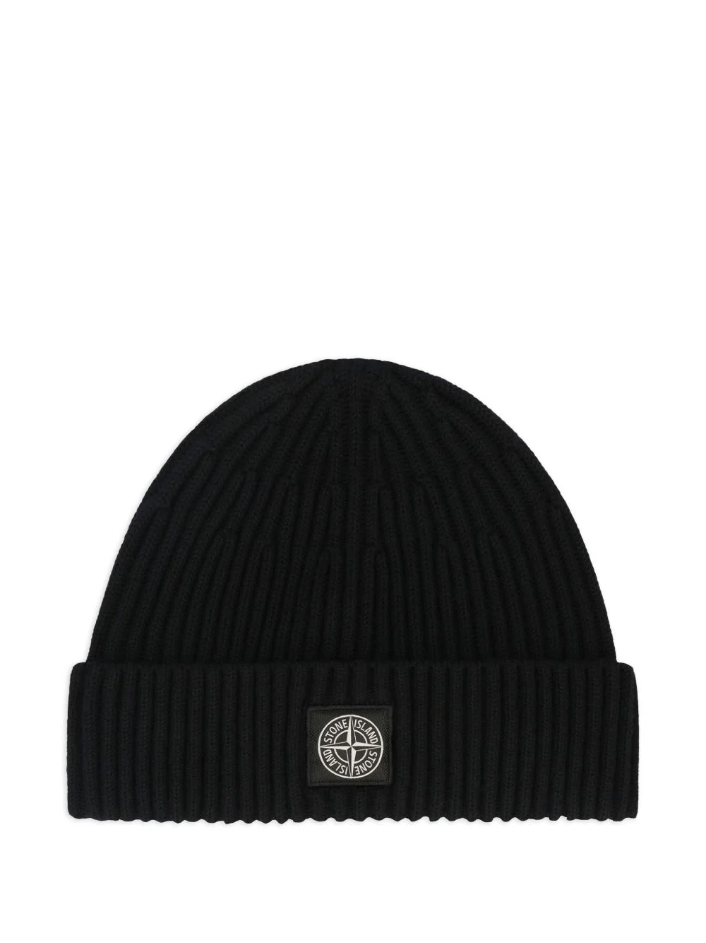 logo-patch ribbed-knit beanie hat - 1