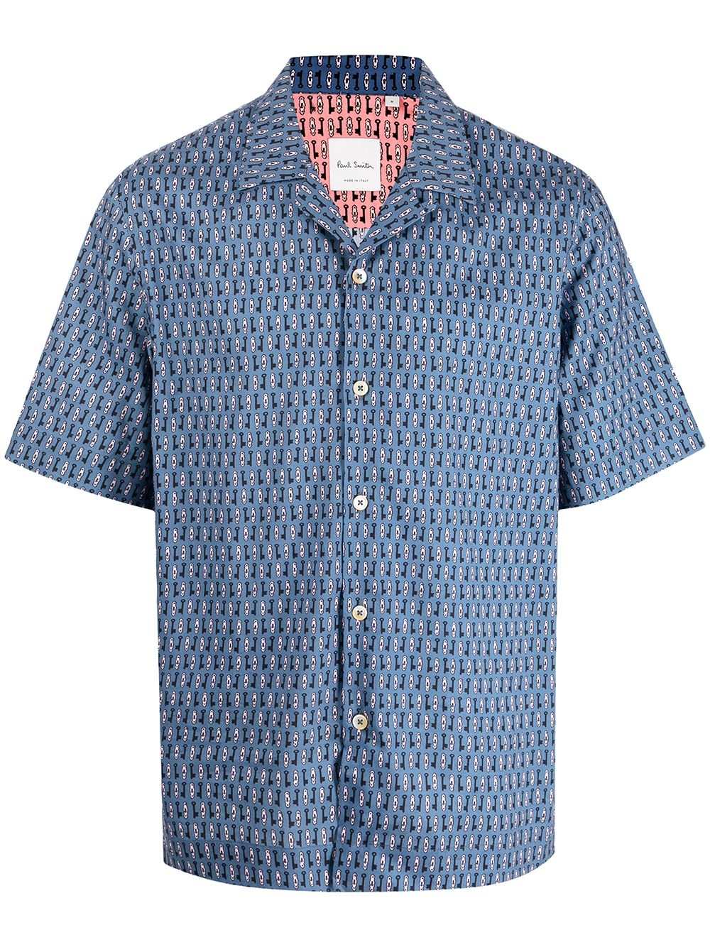 key-motif cotton shirt - 1