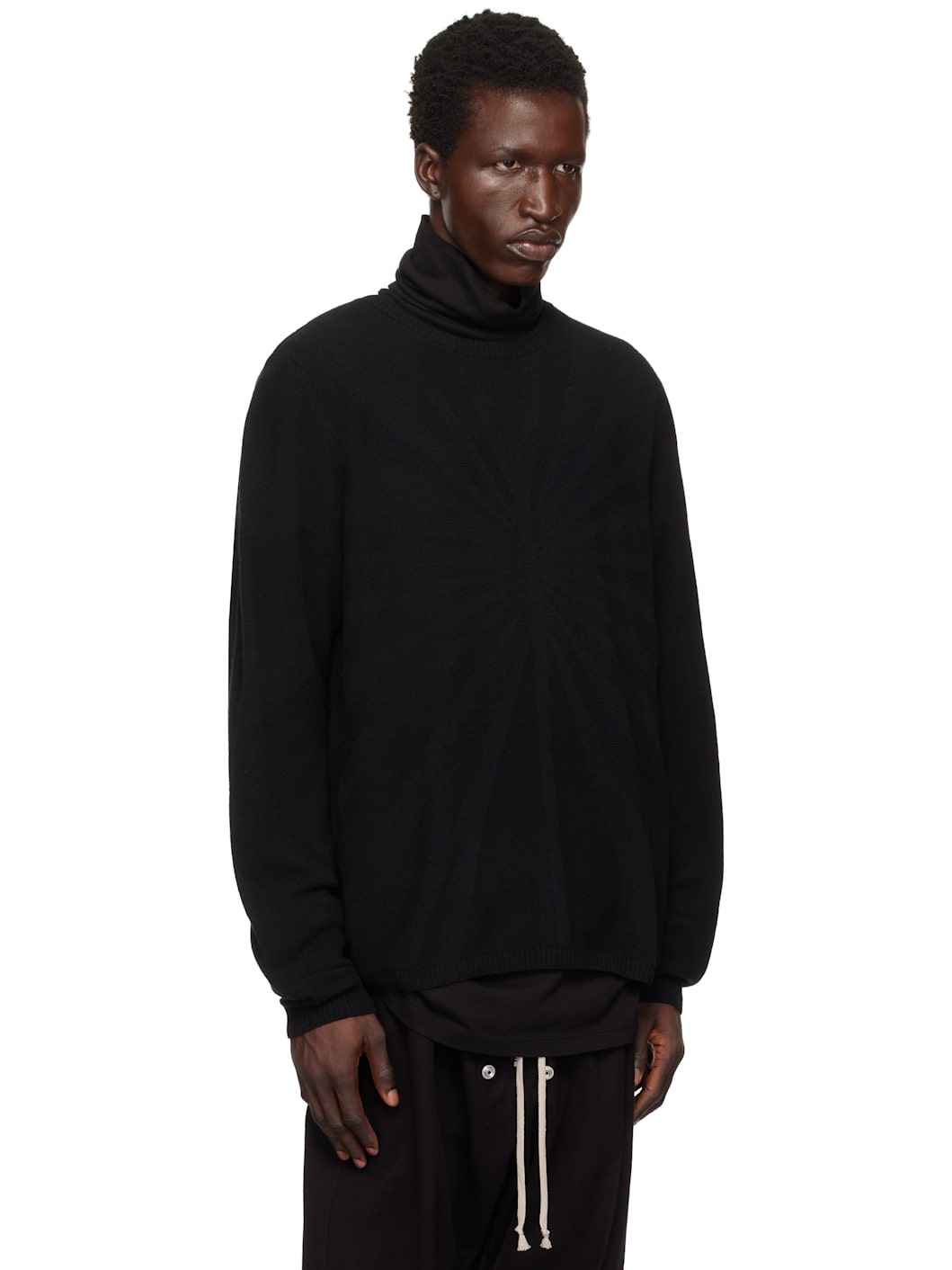 Moncler + Rick Owens Black Jumbo Round Neck Sweater - 2