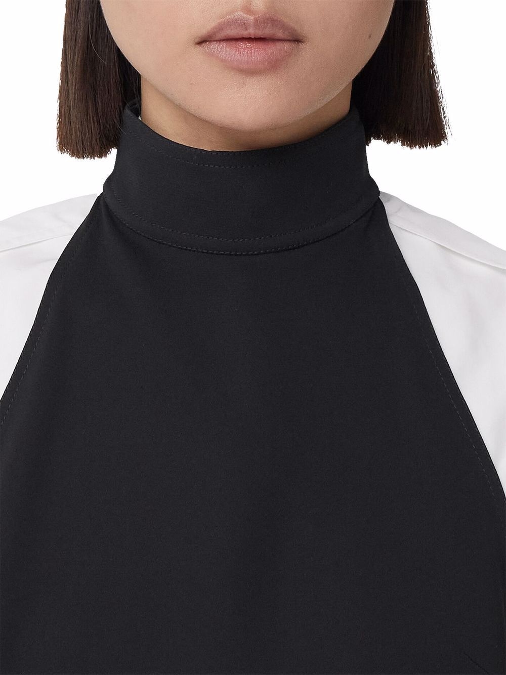 funnel-neck silk bib dress - 4