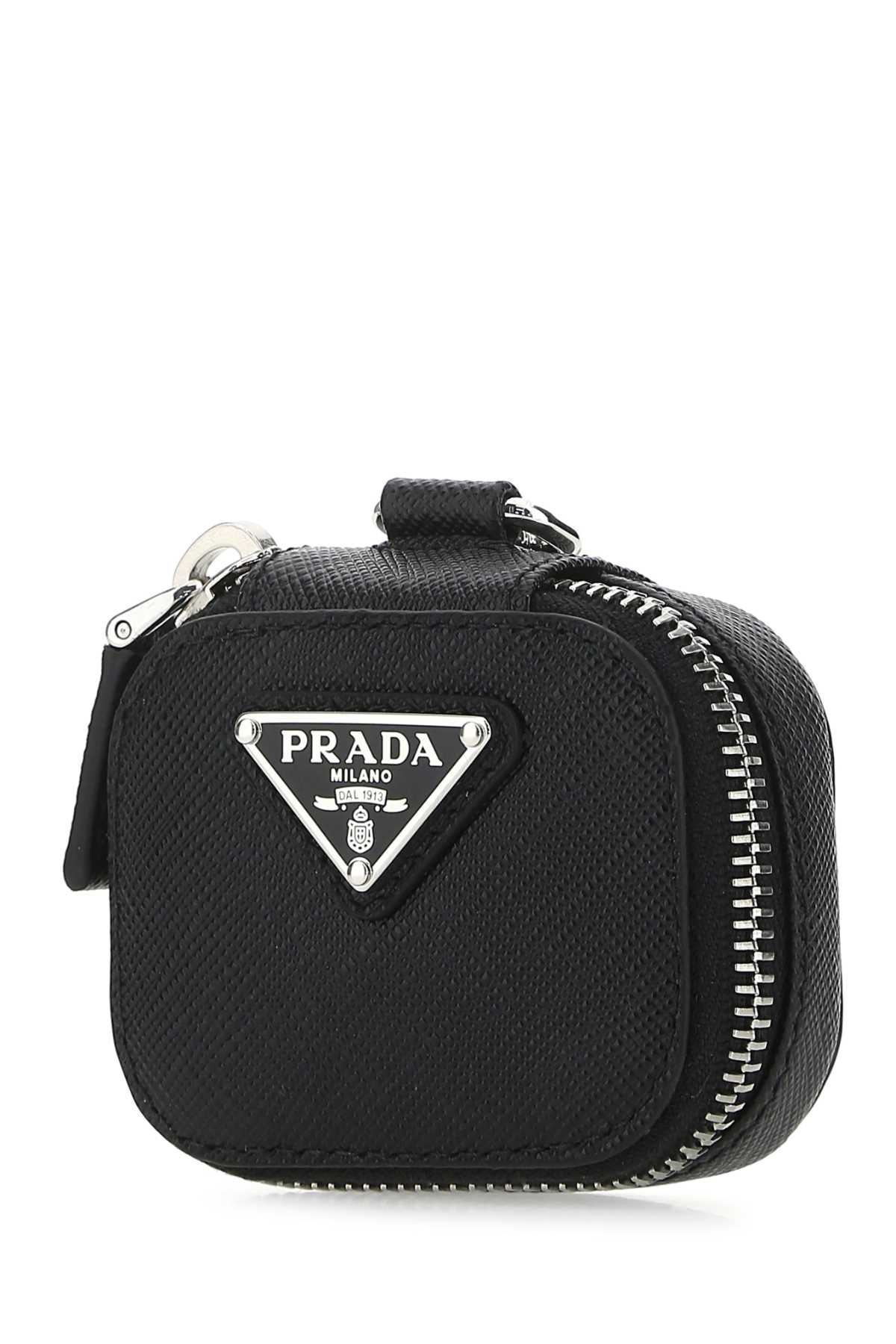 Prada Men Black Leather Air Pods Case - 2