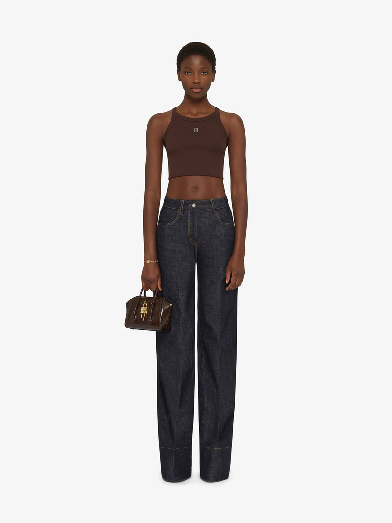 Givenchy CROPPED TANK TOP IN COTTON WITH 4G DETAIL outlook