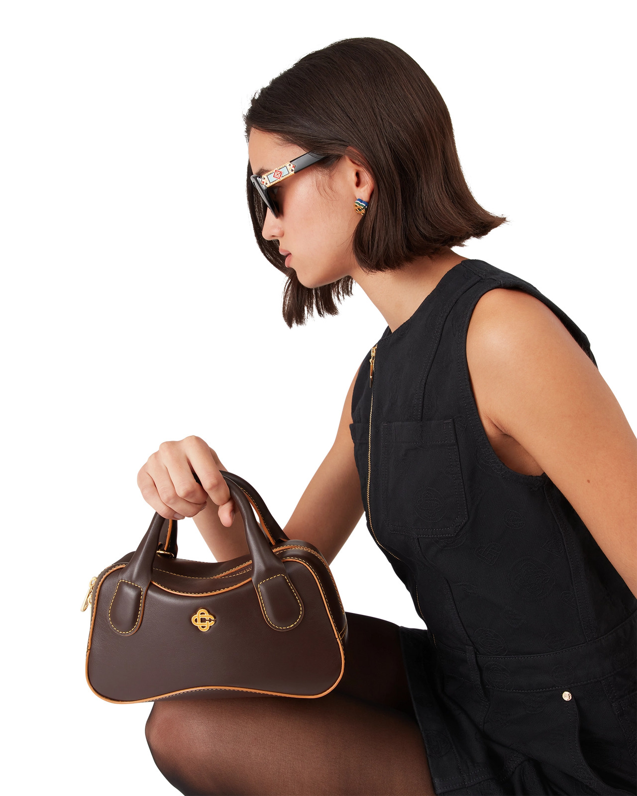 Brown Micro Bowling Bag | Casablanca Paris - 4