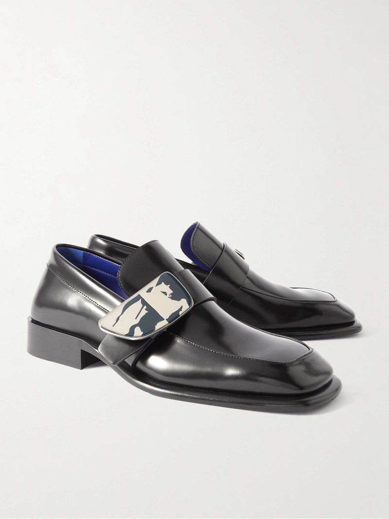 Embellished Leather Monk-Strap Loafers 4