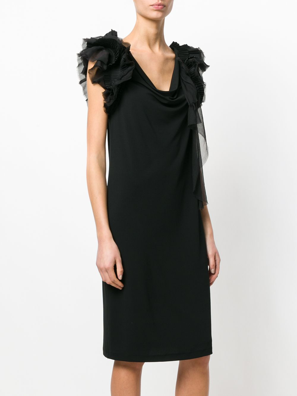 ruffle strap shift dress - 3