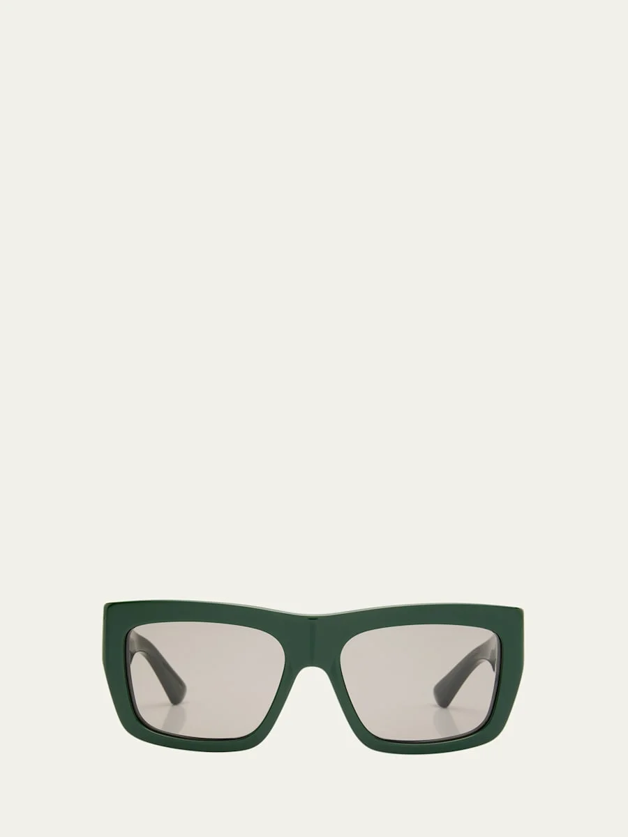 Acetate & Metal Rectangle Sunglasses - 1