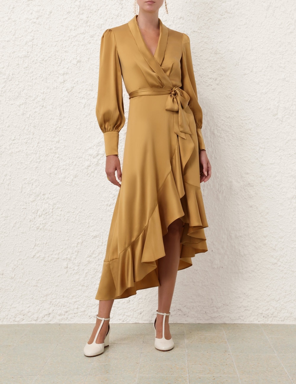 SILK WRAP MIDI DRESS - 2