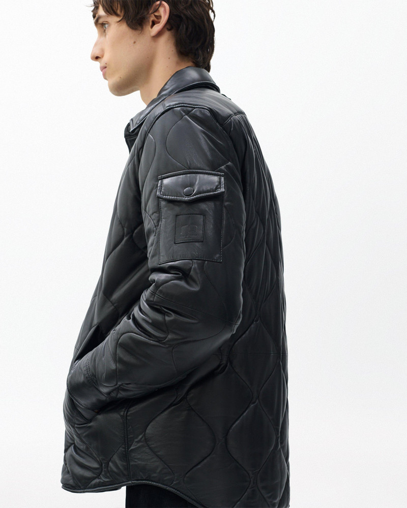 Dane Leather Quilted Shirt Jacket 5