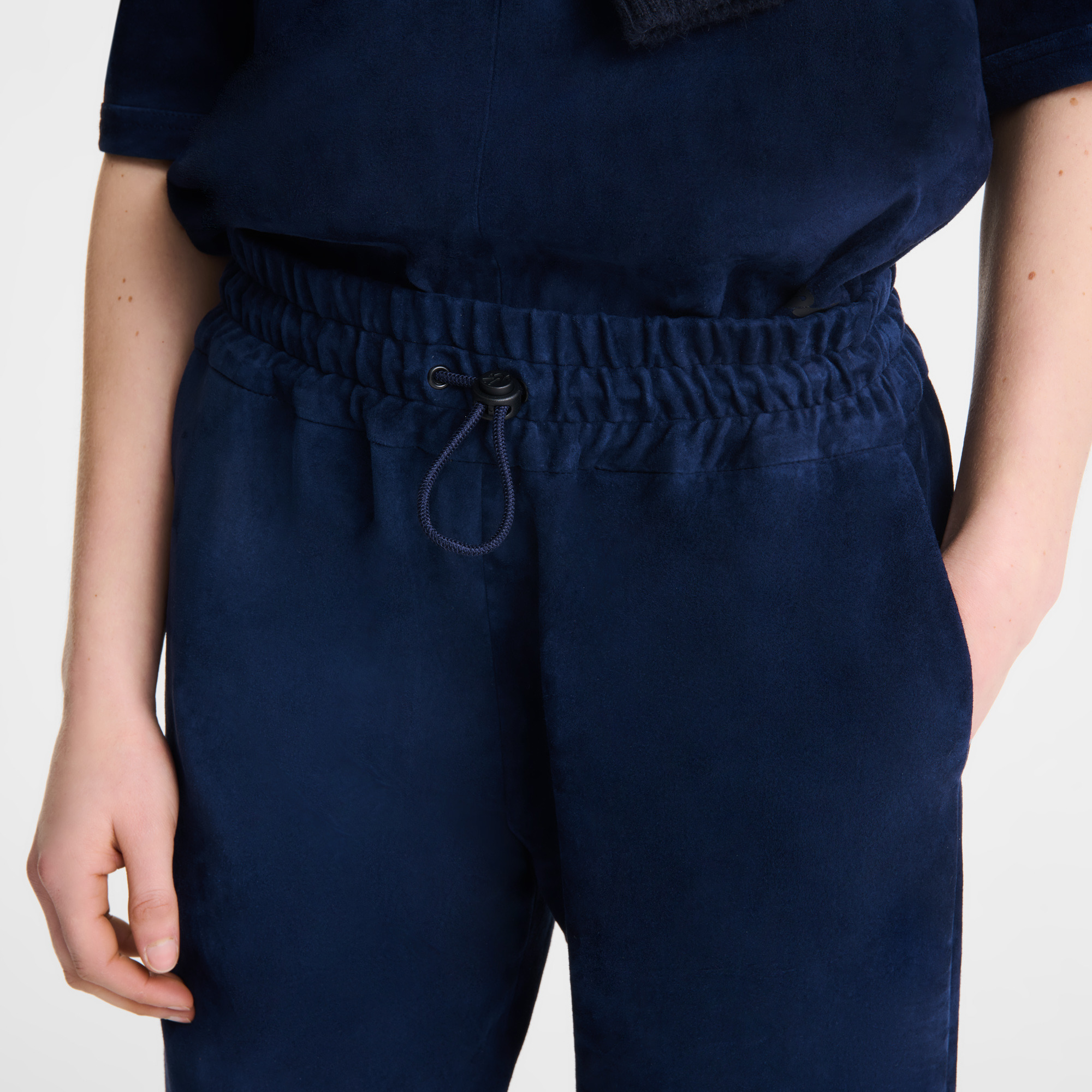 Leather straight pants Navy - Leather - 5