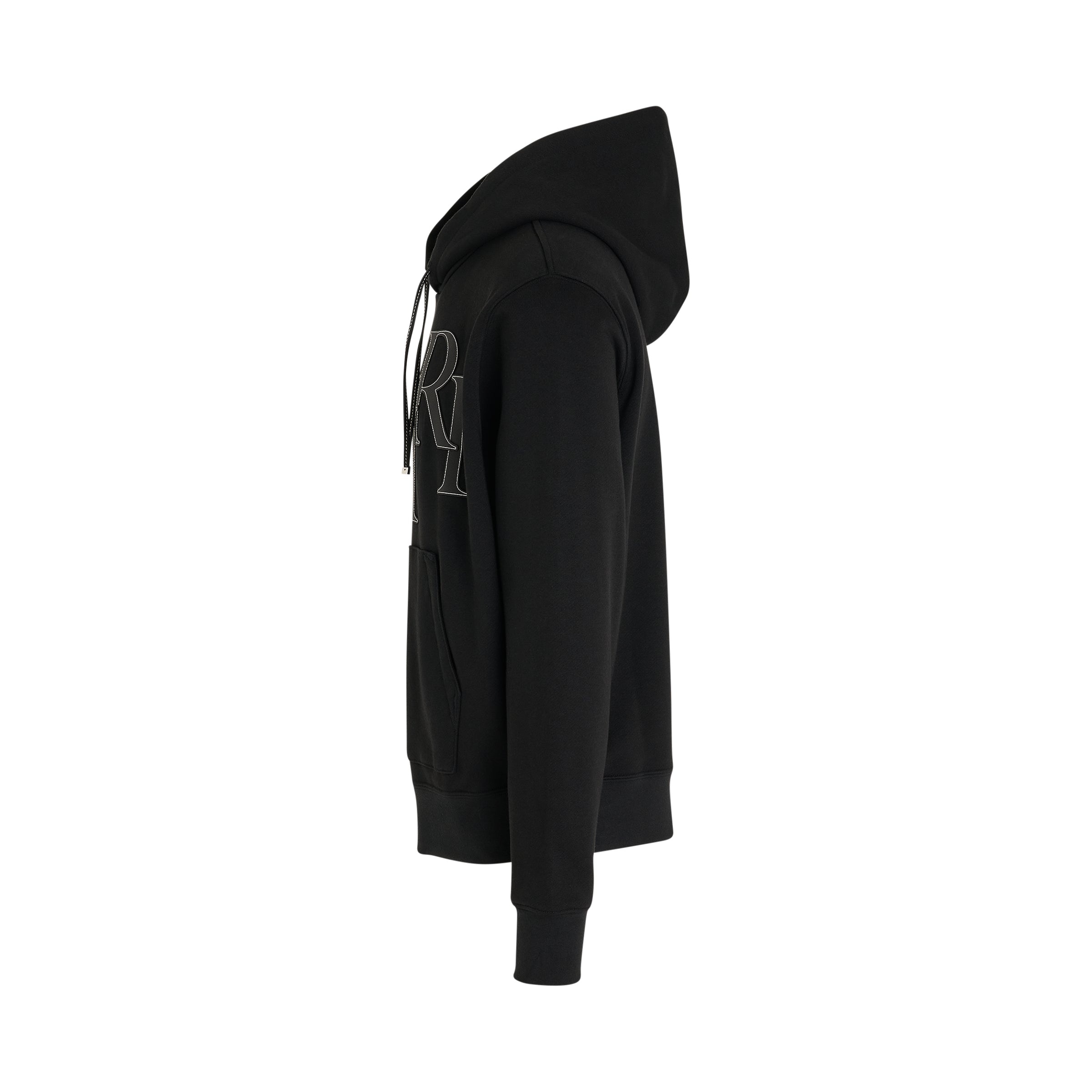 Staggered Logo Hoodie in Black - 3