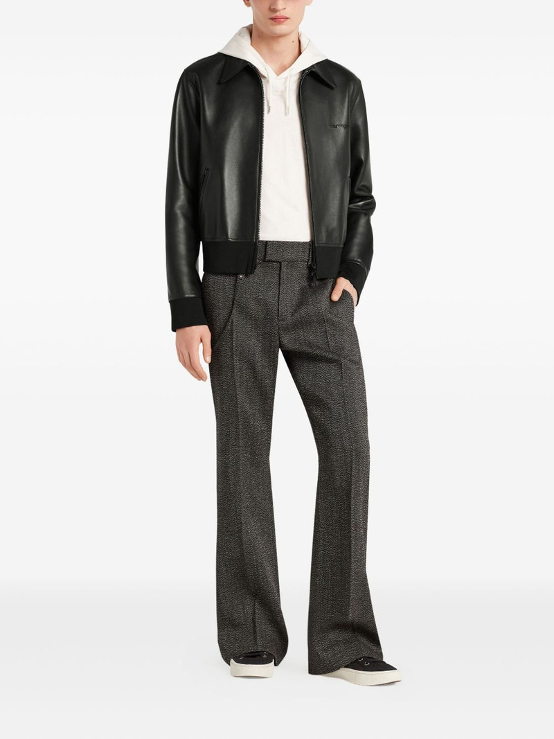 courrèges zip-up leather jacket outlook