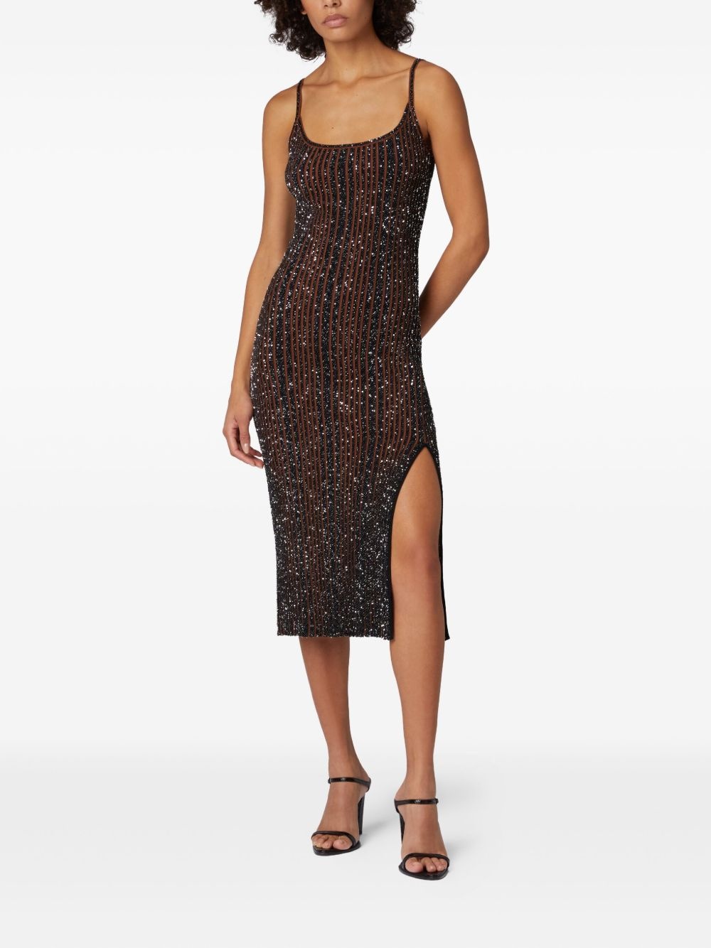 glitter-detailing midi dress - 2