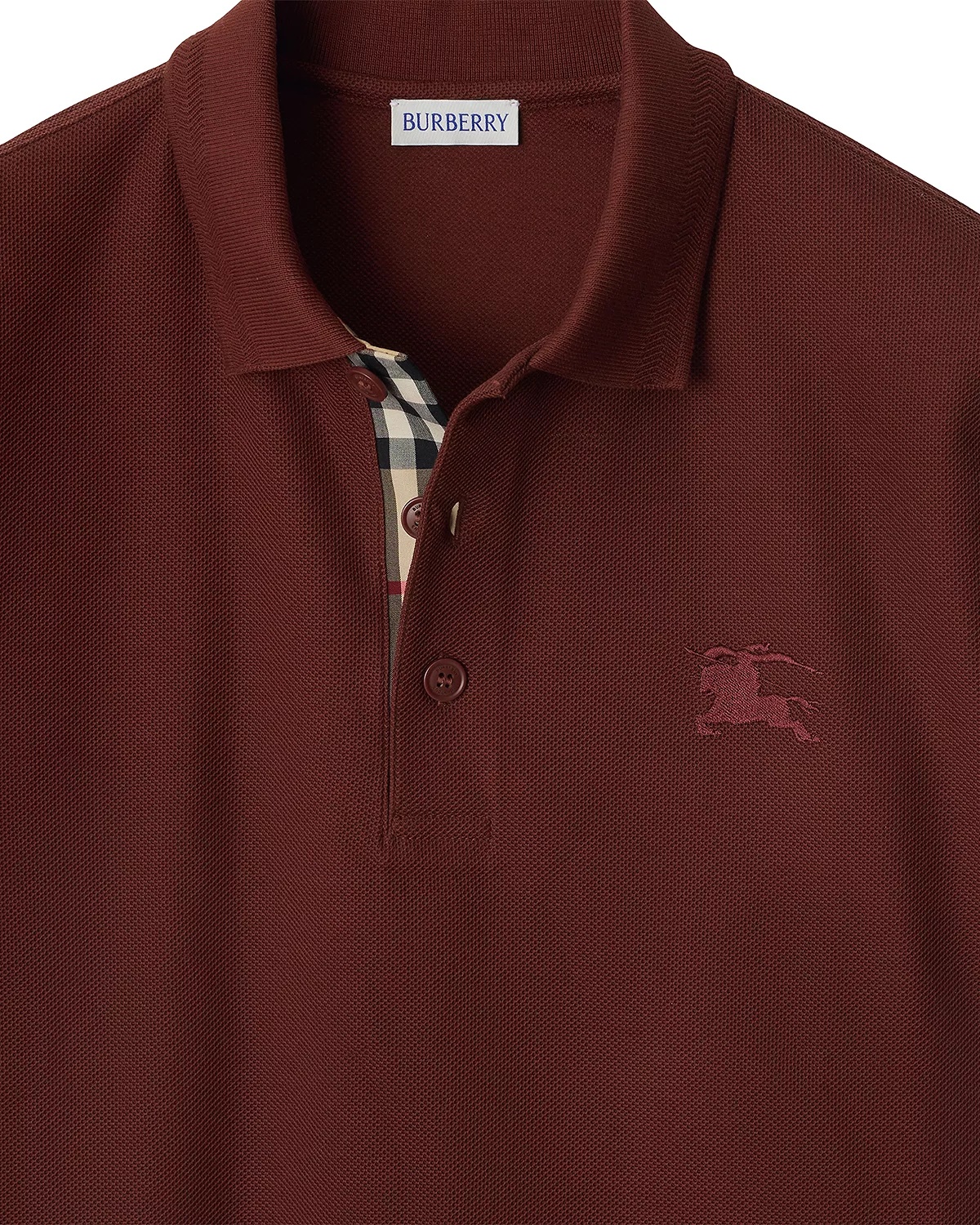Eddie Cotton Piqué Equestrian Knight Embroidered Slim Fit Check Placket Polo Shirt - 2