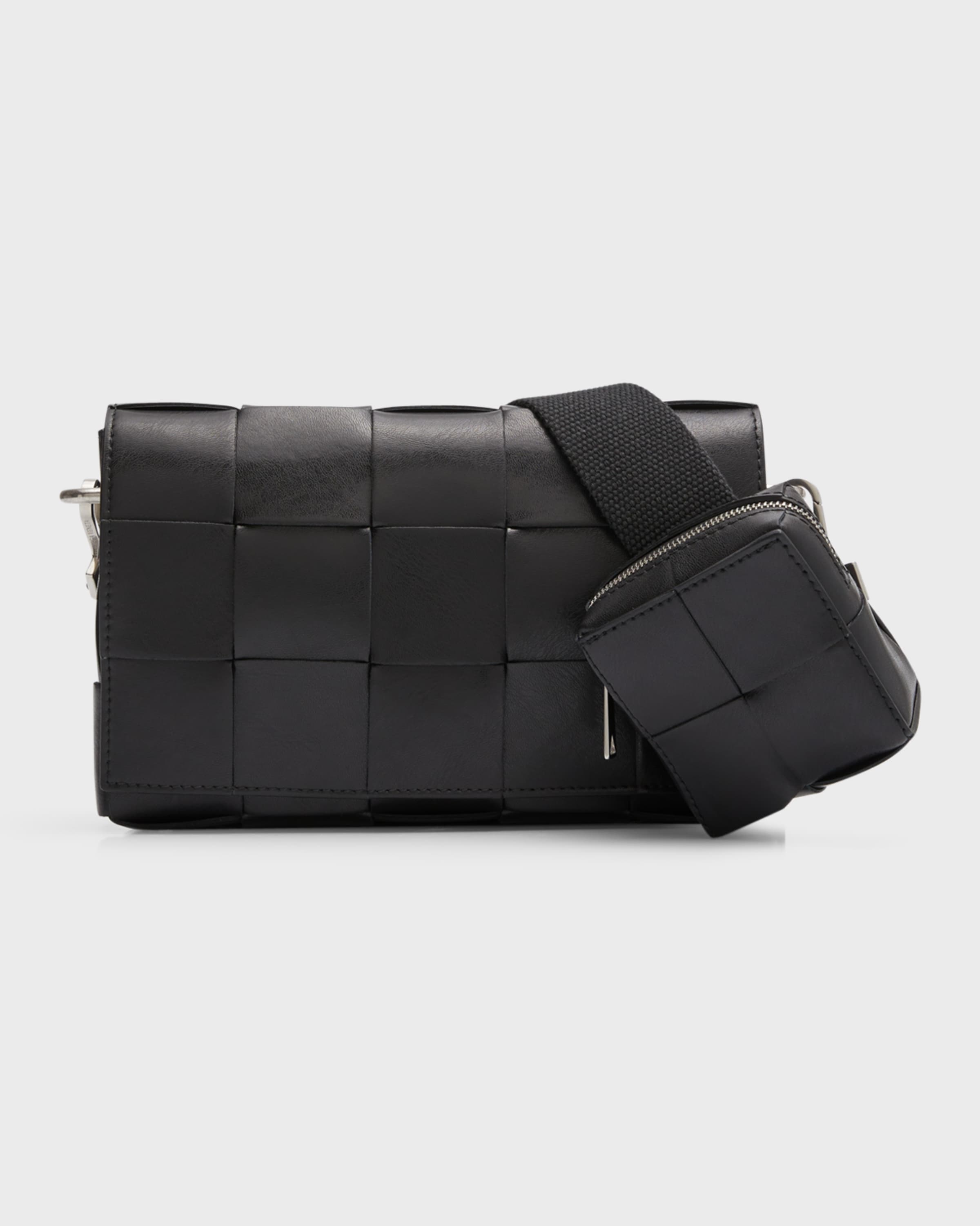 Men's Cassette Intreccio Leather Crossbody Bag - 1