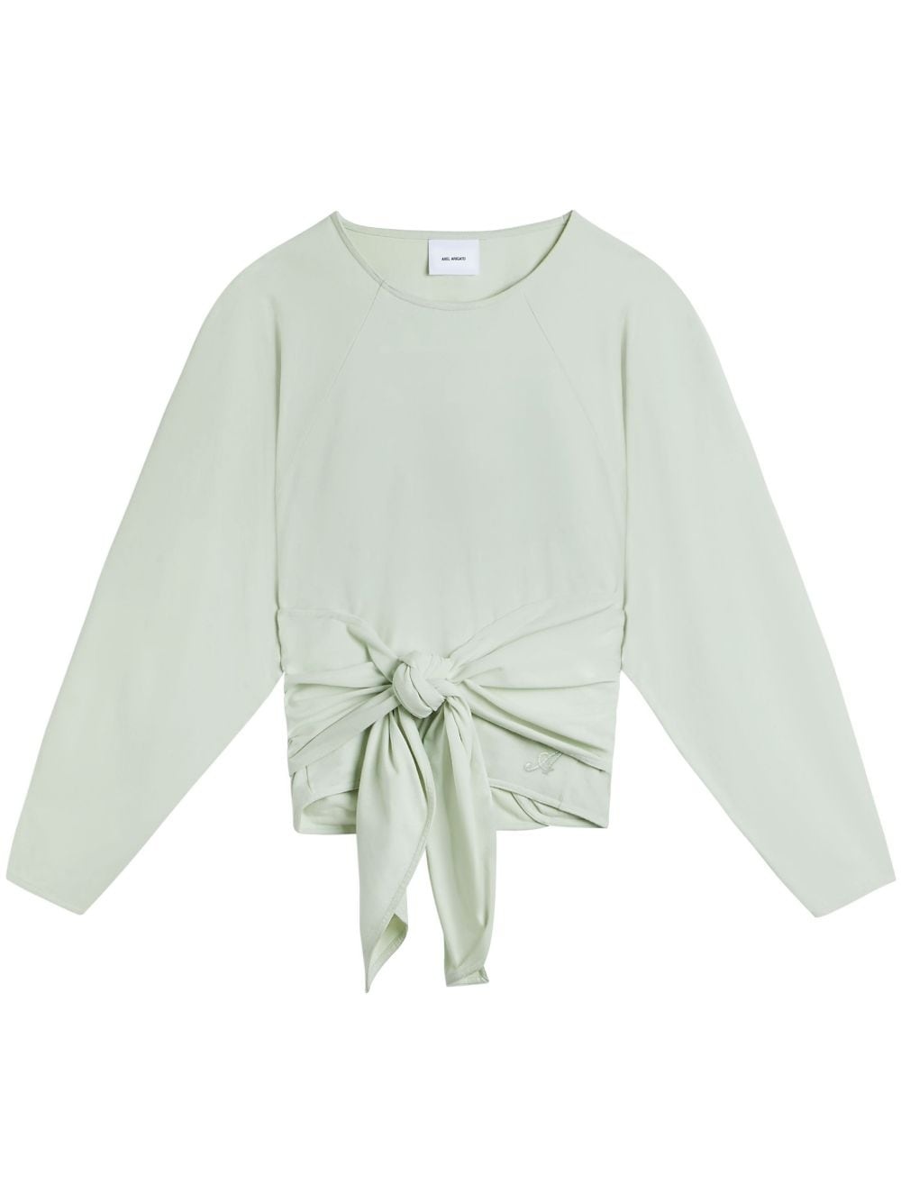 Drape tie-front cotton sweatshirt - 1