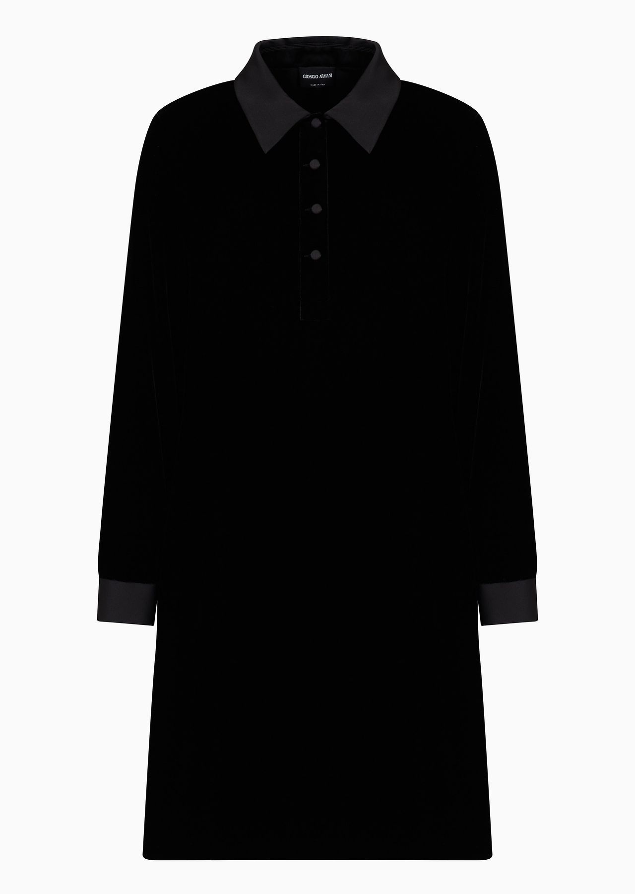 Velvet and silk long-sleeved tunic - 1