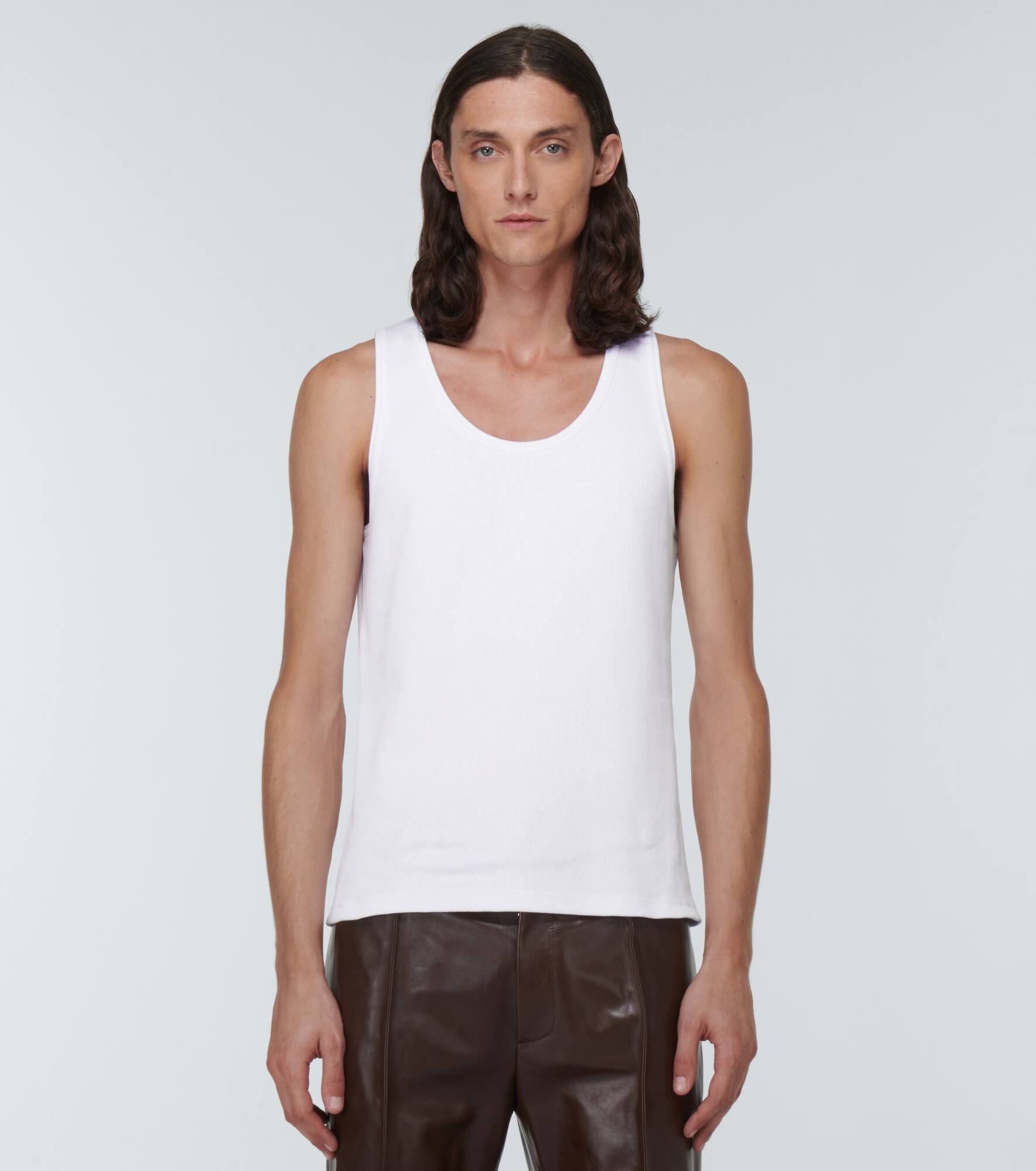 Ribbed-knit cotton-blend tank top - 3