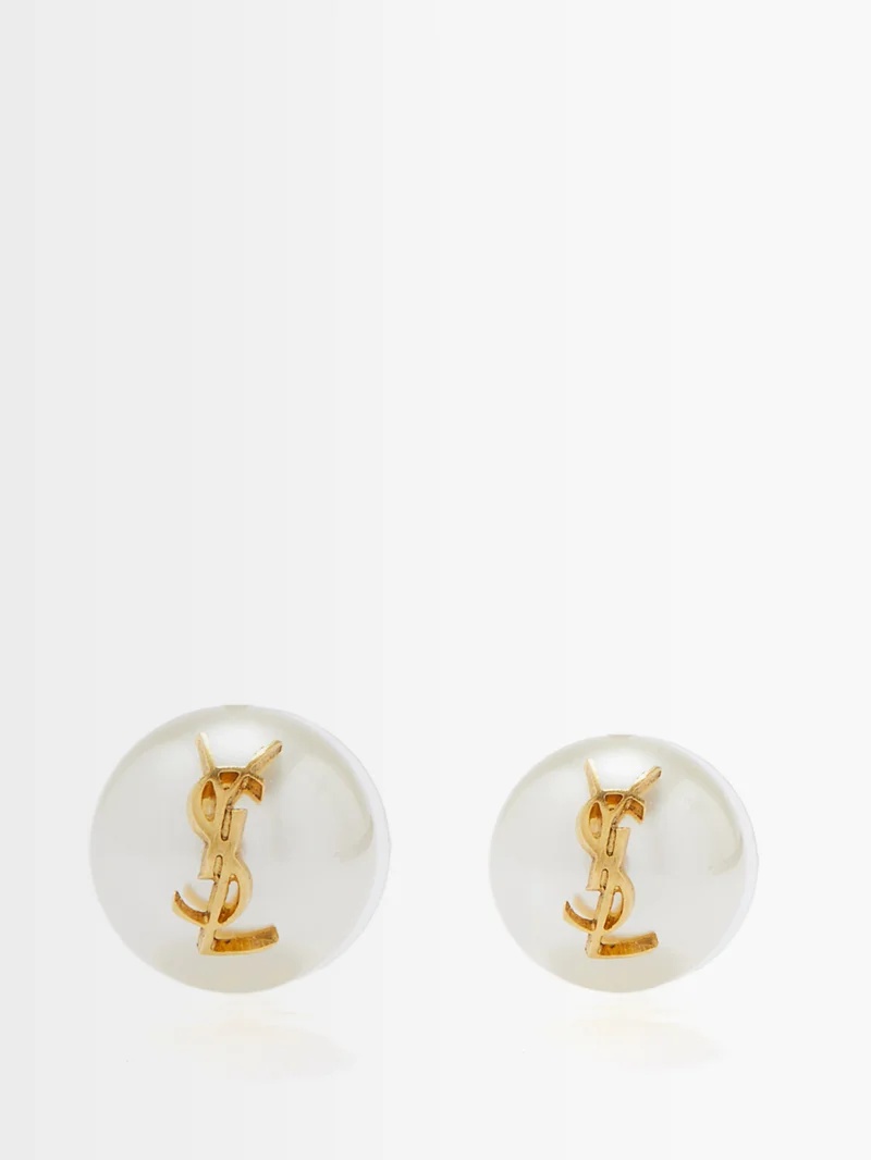 アクセサリーその他 Saint Laurent Asymmetrical earrings with pearl and Cassandre Asymmetric Cassandre earrings | Saint Laurent | OTTODISANPIETRO