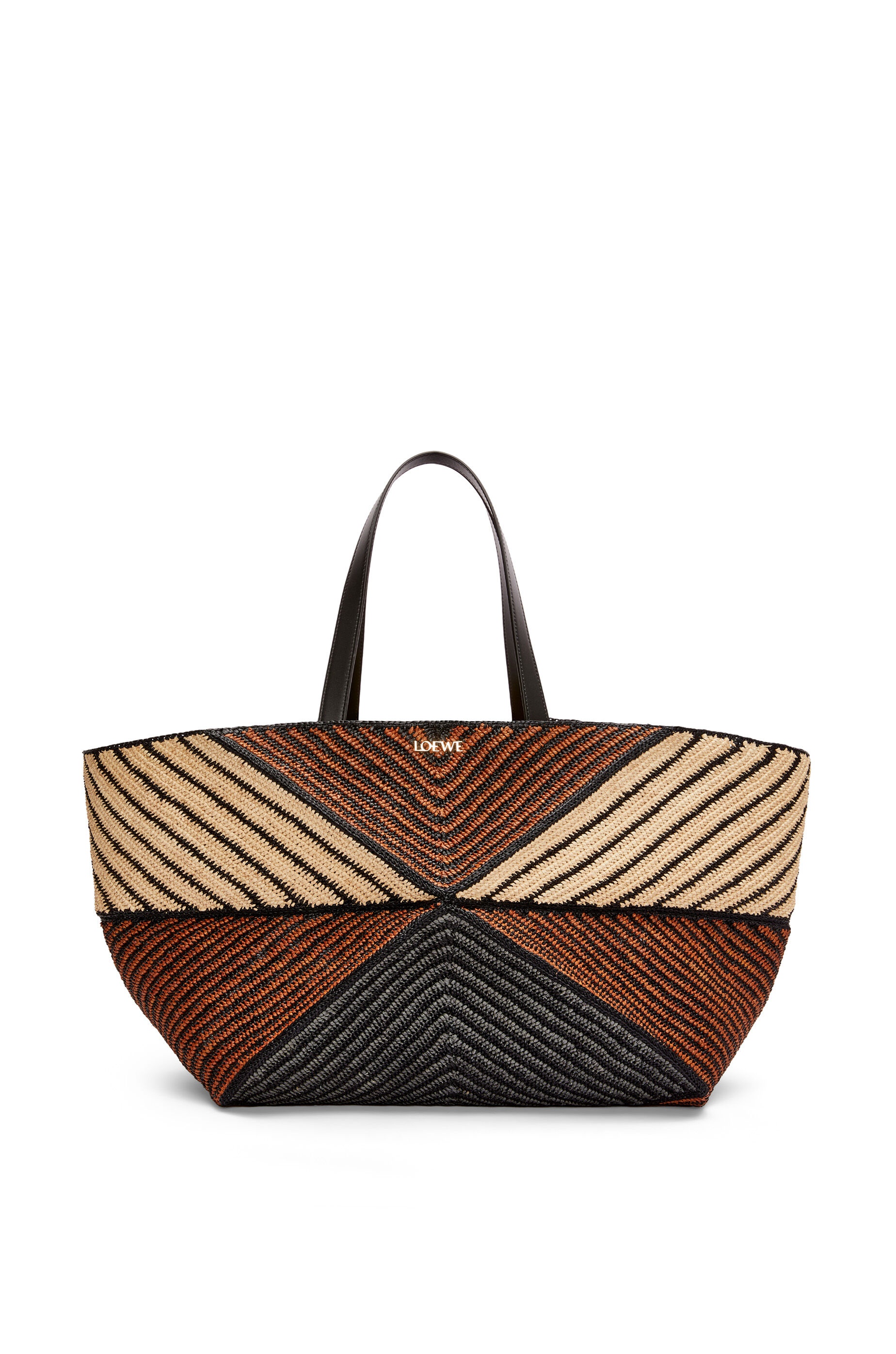 XXL Puzzle Fold Tote in raffia - 1