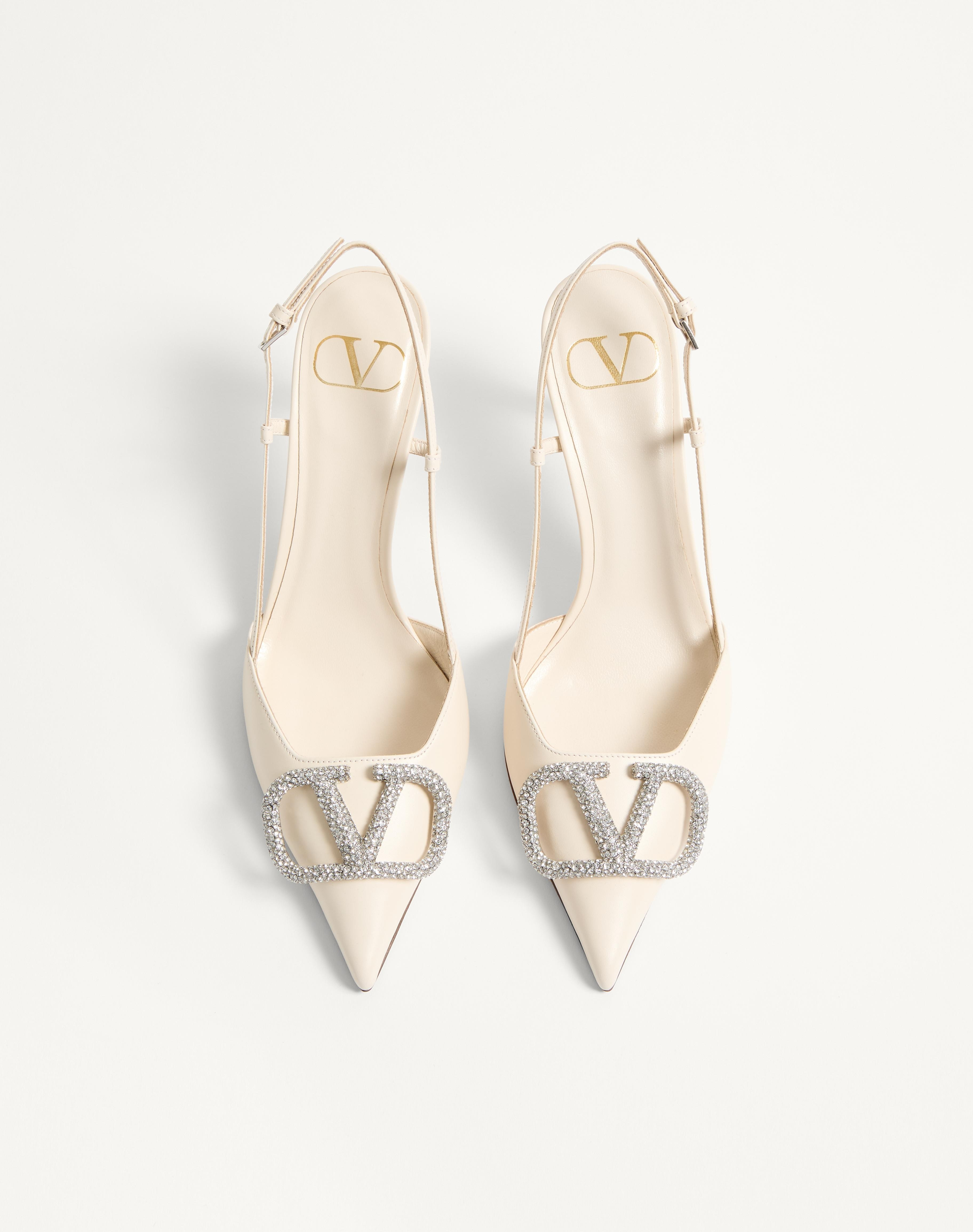 VLOGO SIGNATURE SLINGBACK PUMP IN CALFSKIN LEATHER 80MM - 4