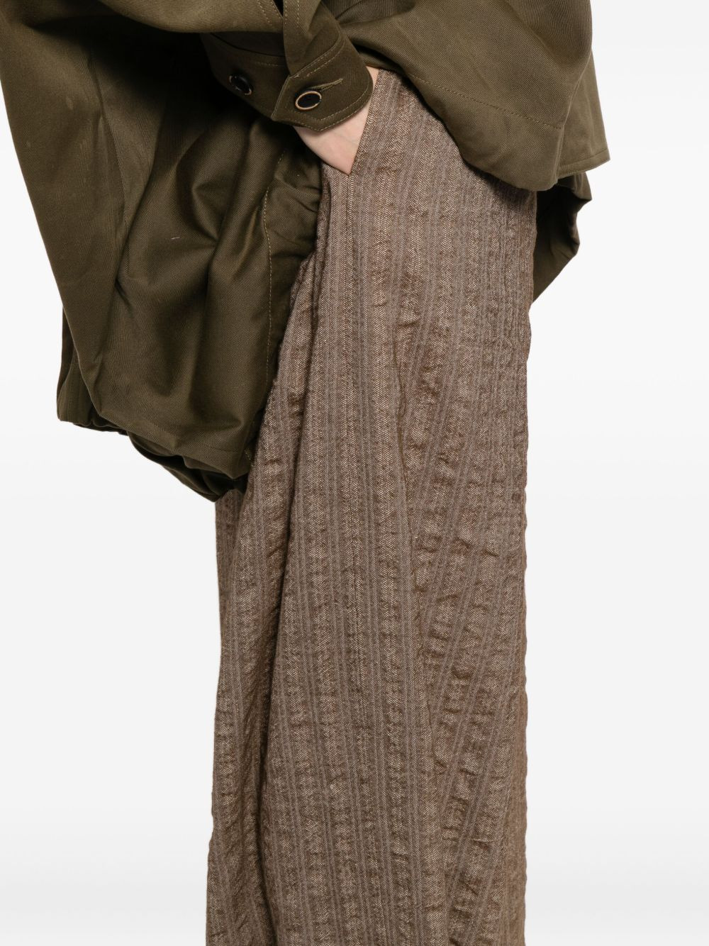 textured wide-leg trousers - 5