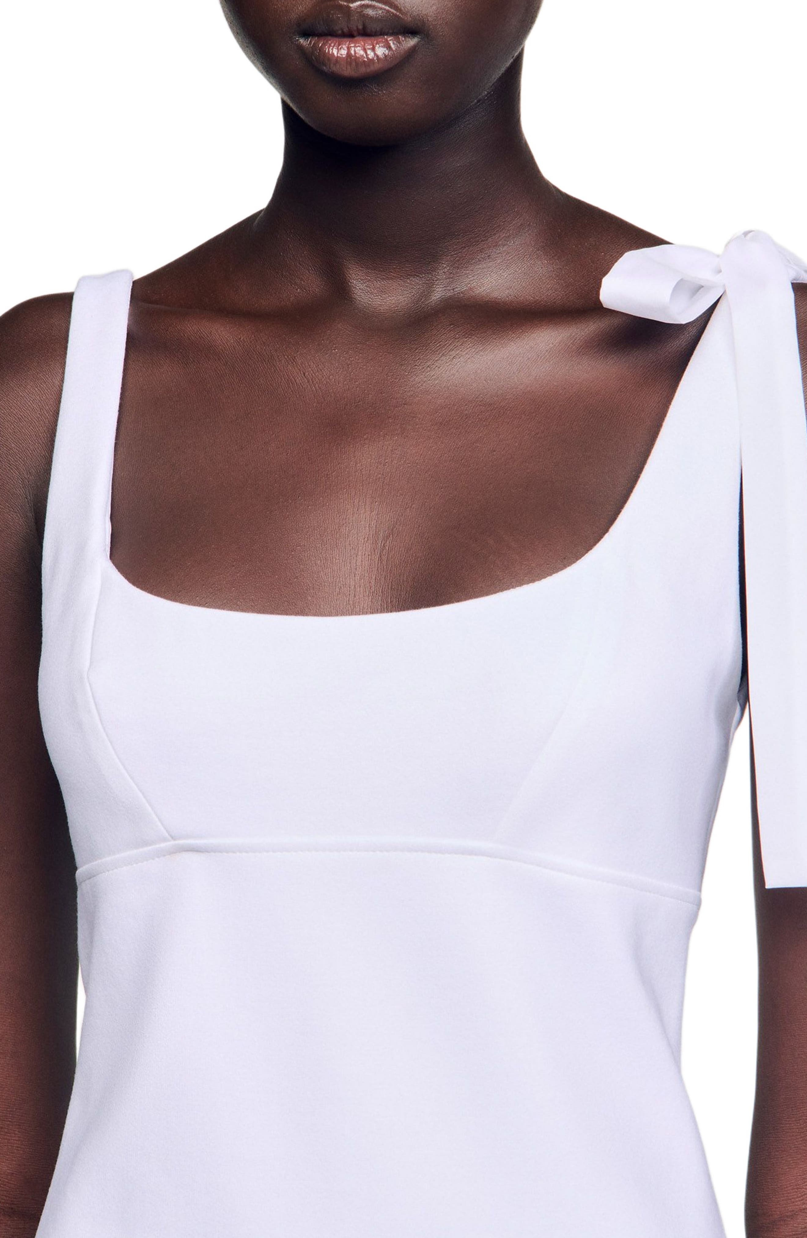 SANDRO Dual-material mini dress in White at Nordstrom - 5