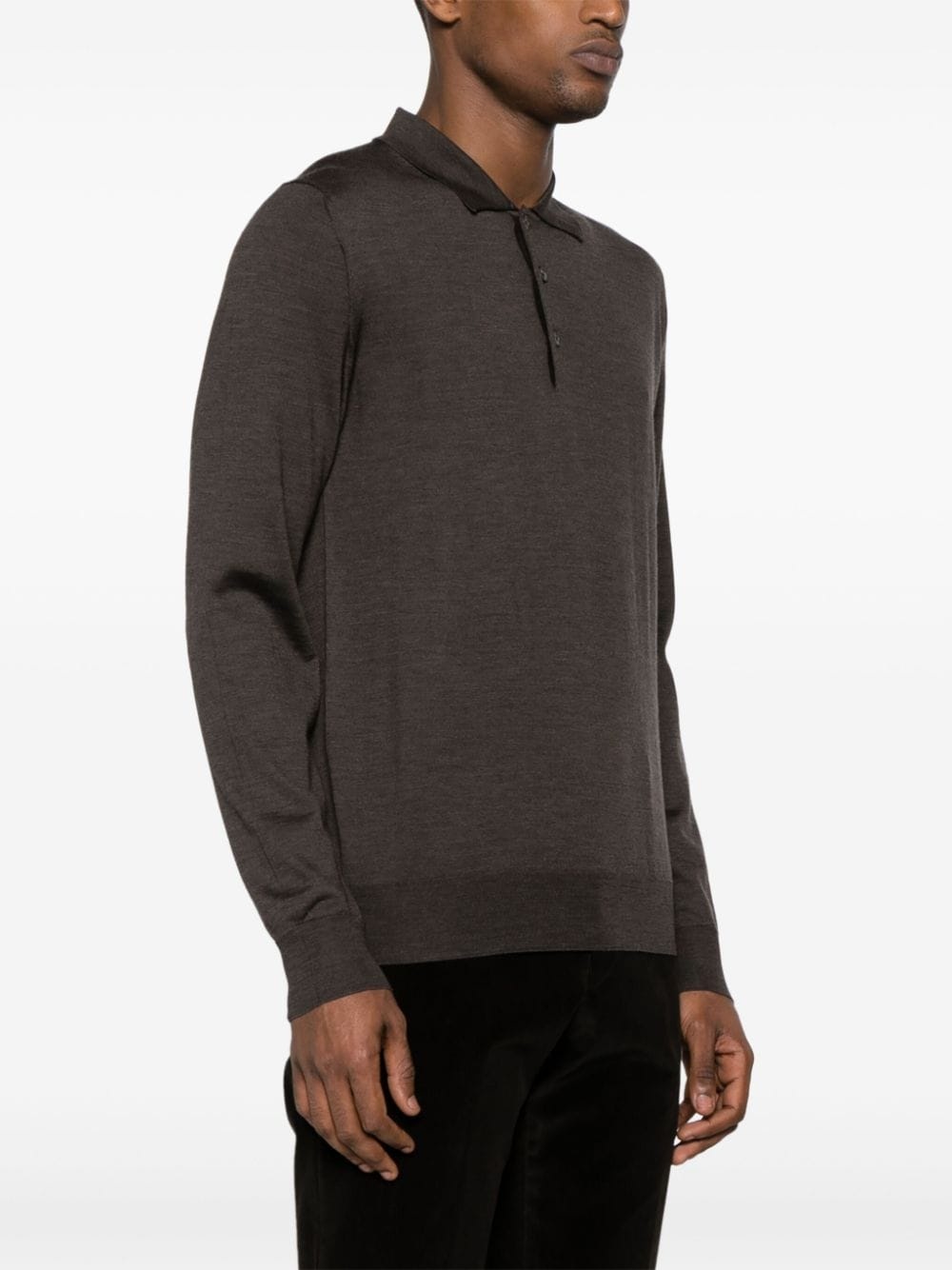 mÃ©lange-effect wool polo shirt - 3