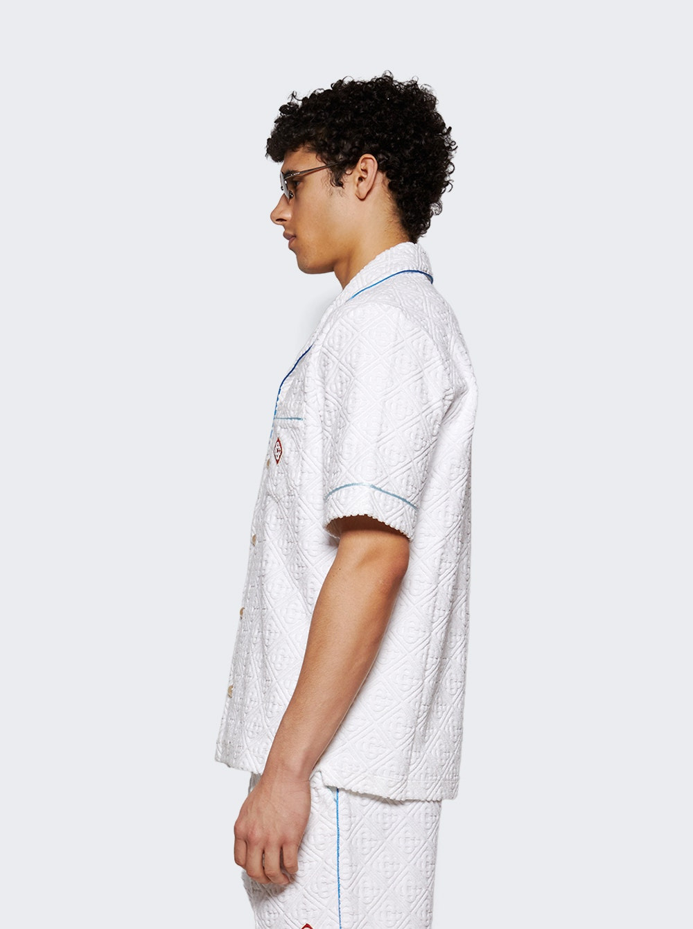 Tennis Stripe Towelling Shirt White - 3