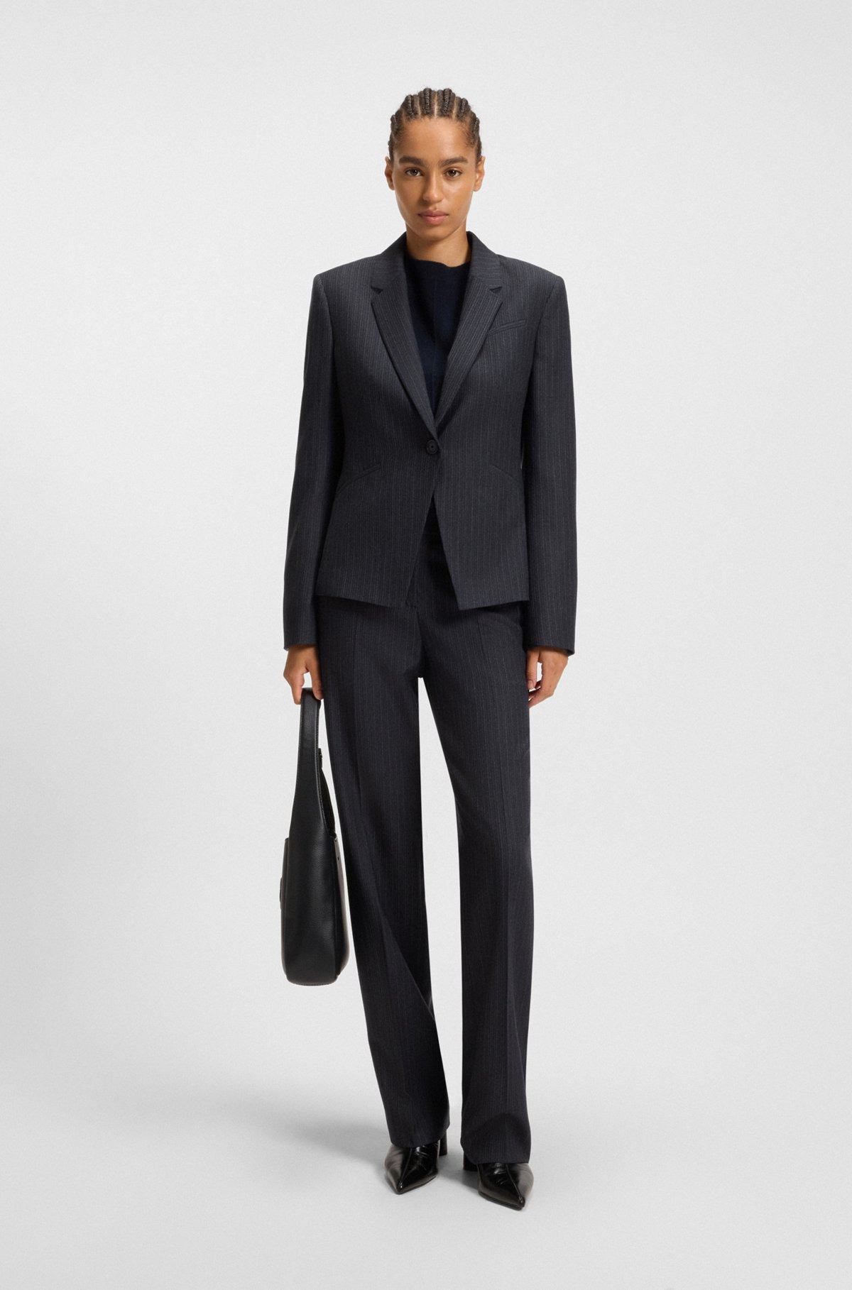 SLIM-FIT BLAZER IN STRIPED VIRGIN WOOL - 3