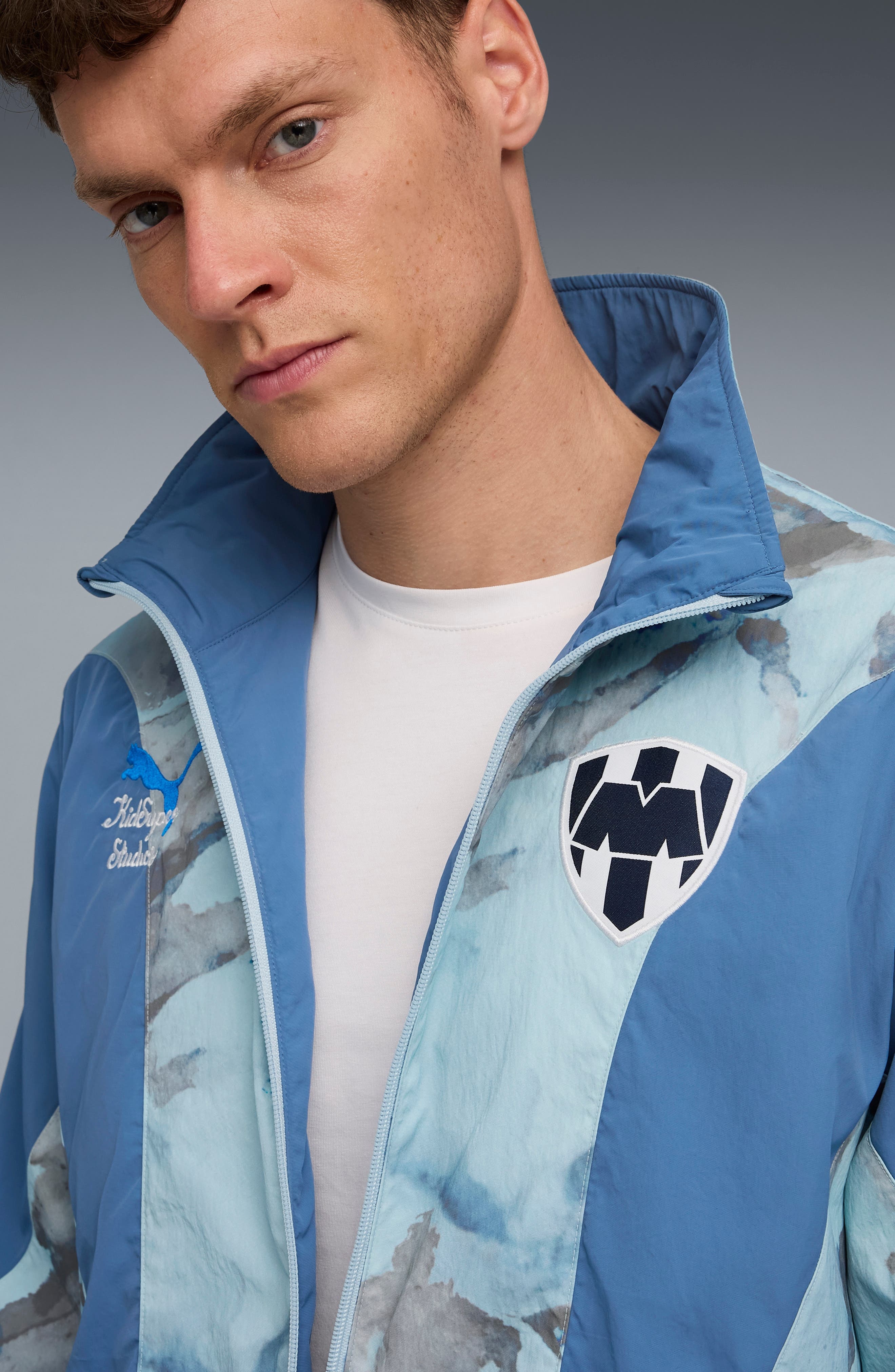 PUMA x KidSuper MTY Reversible Nylon Jacket in Blue Horizon-Electro Royal at Nordstrom - 4