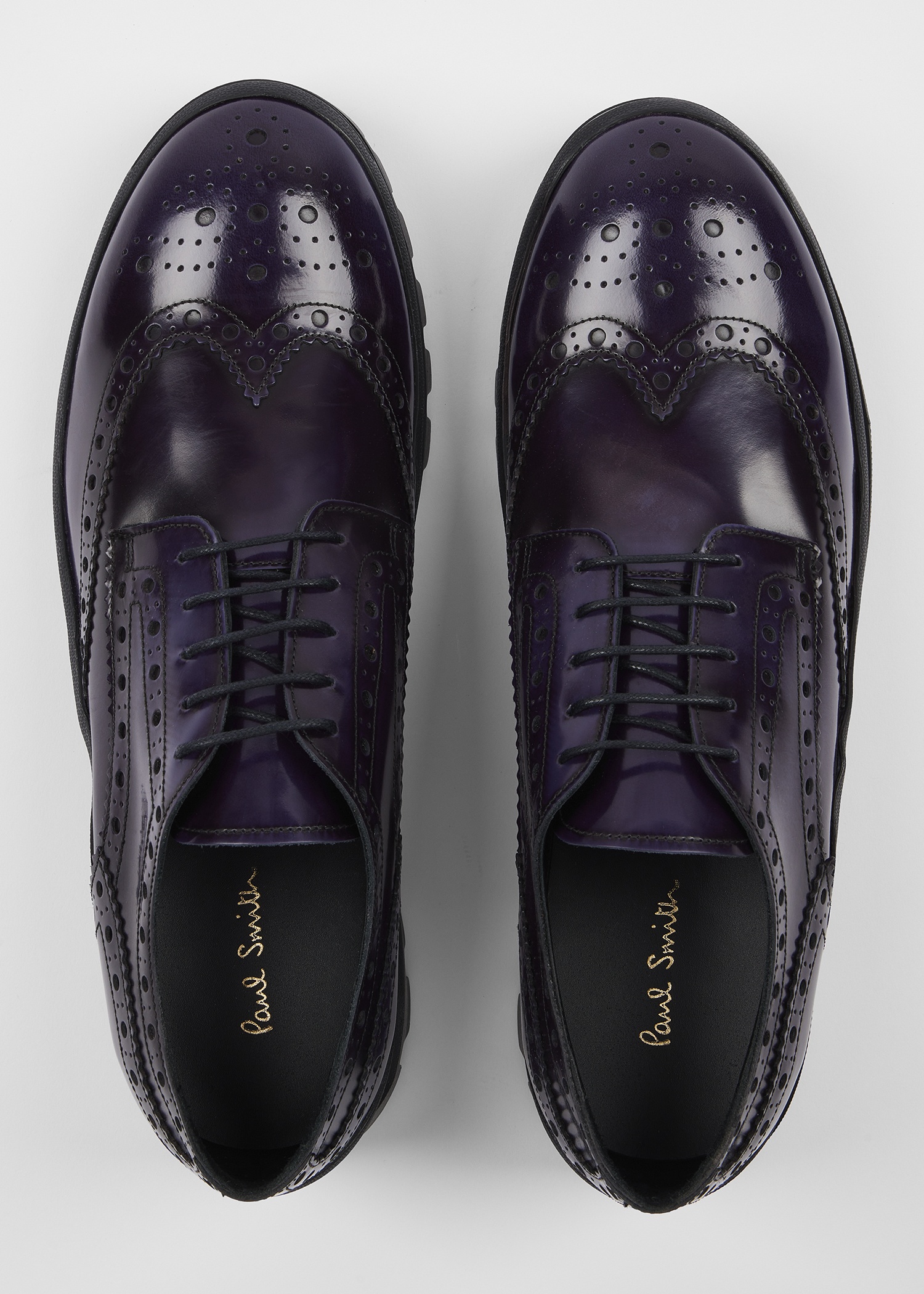 Purple Leather 'Archie' Brogues - 3