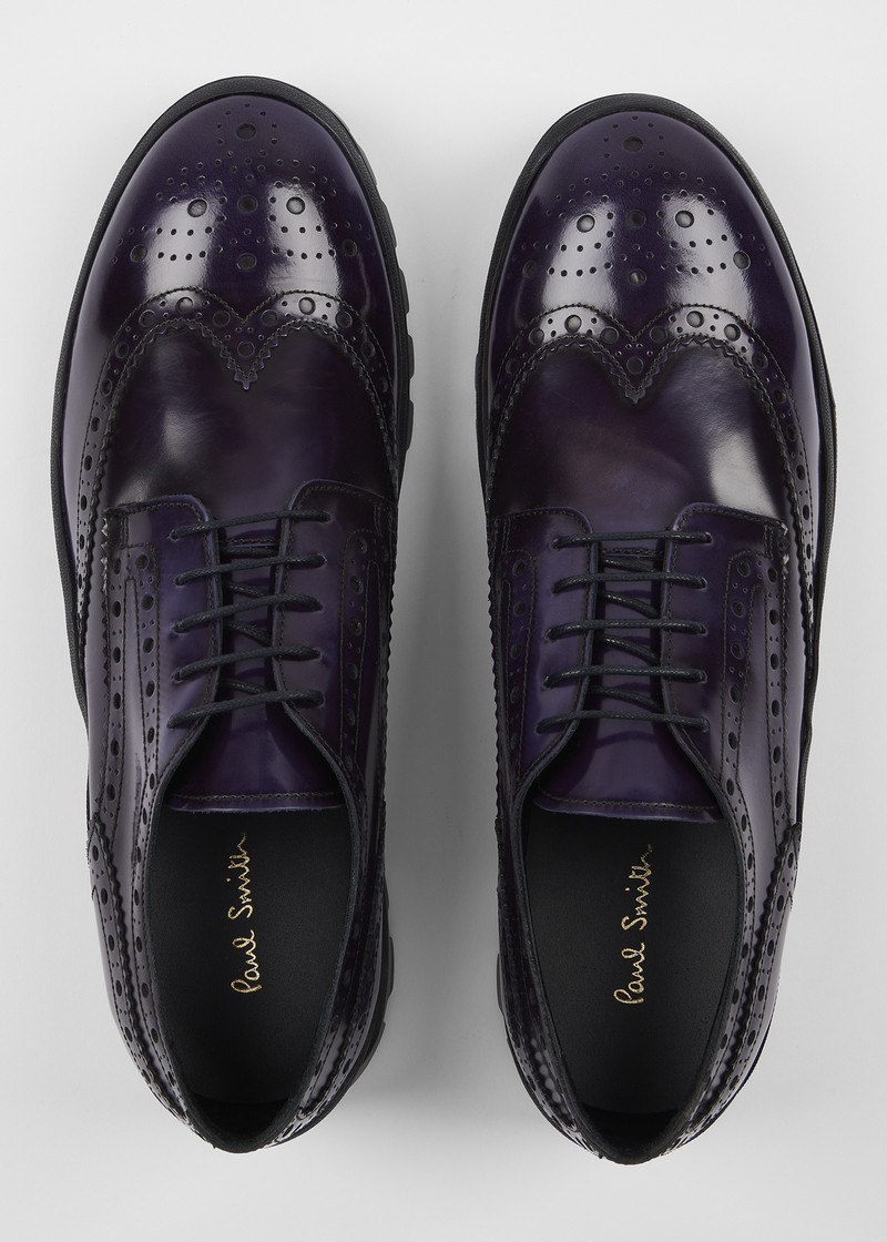 Purple Leather 'Archie' Brogues 3