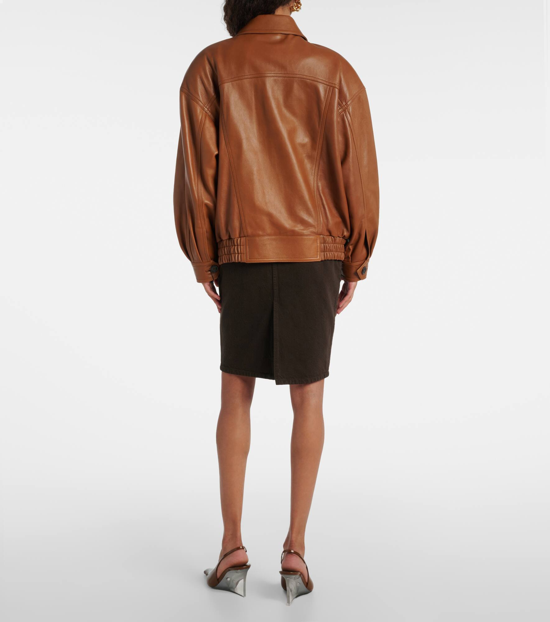 Oversized leather jacket - 3