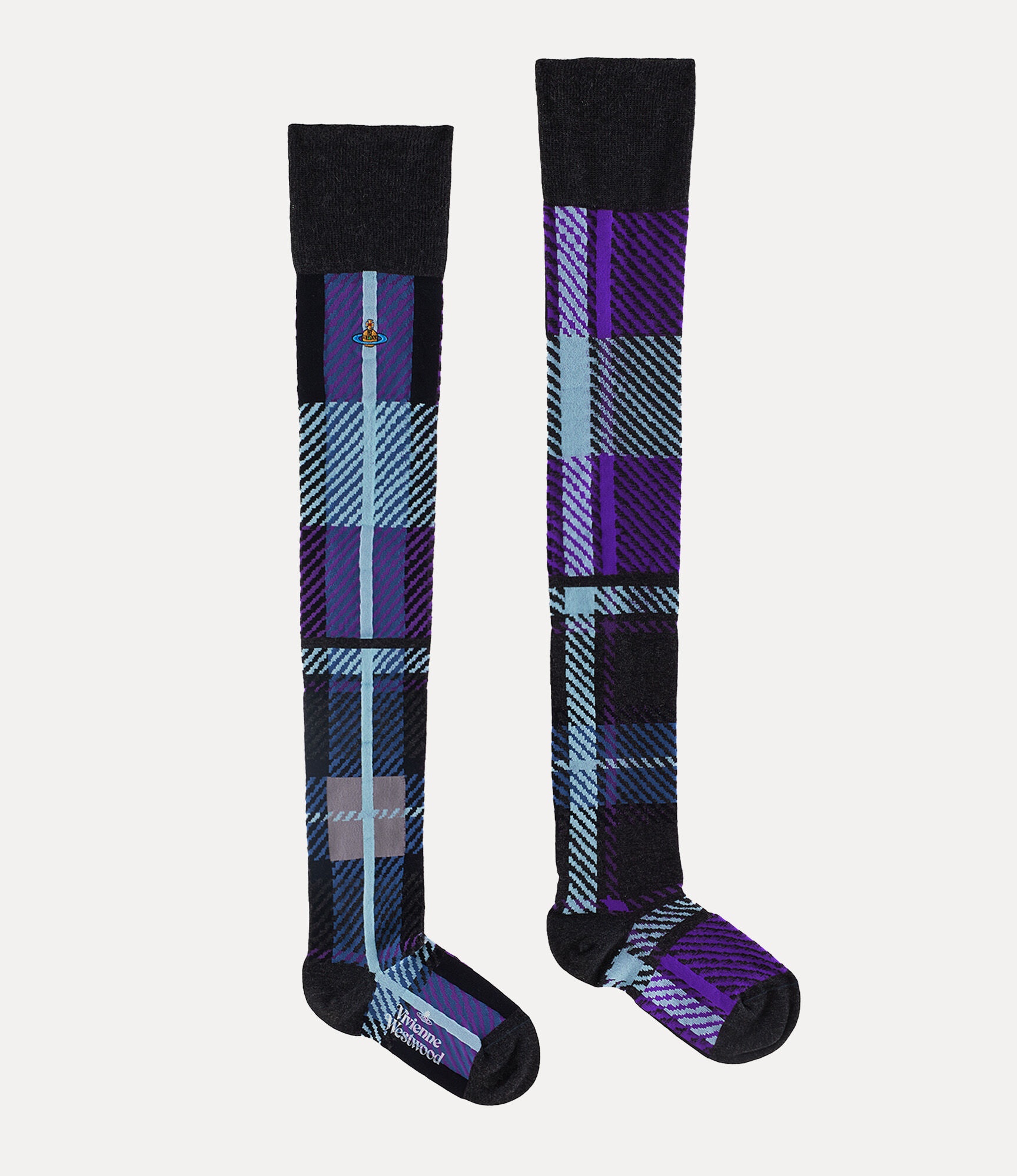 MULTI TARTAN OVER THE KNEE SOCK - 2