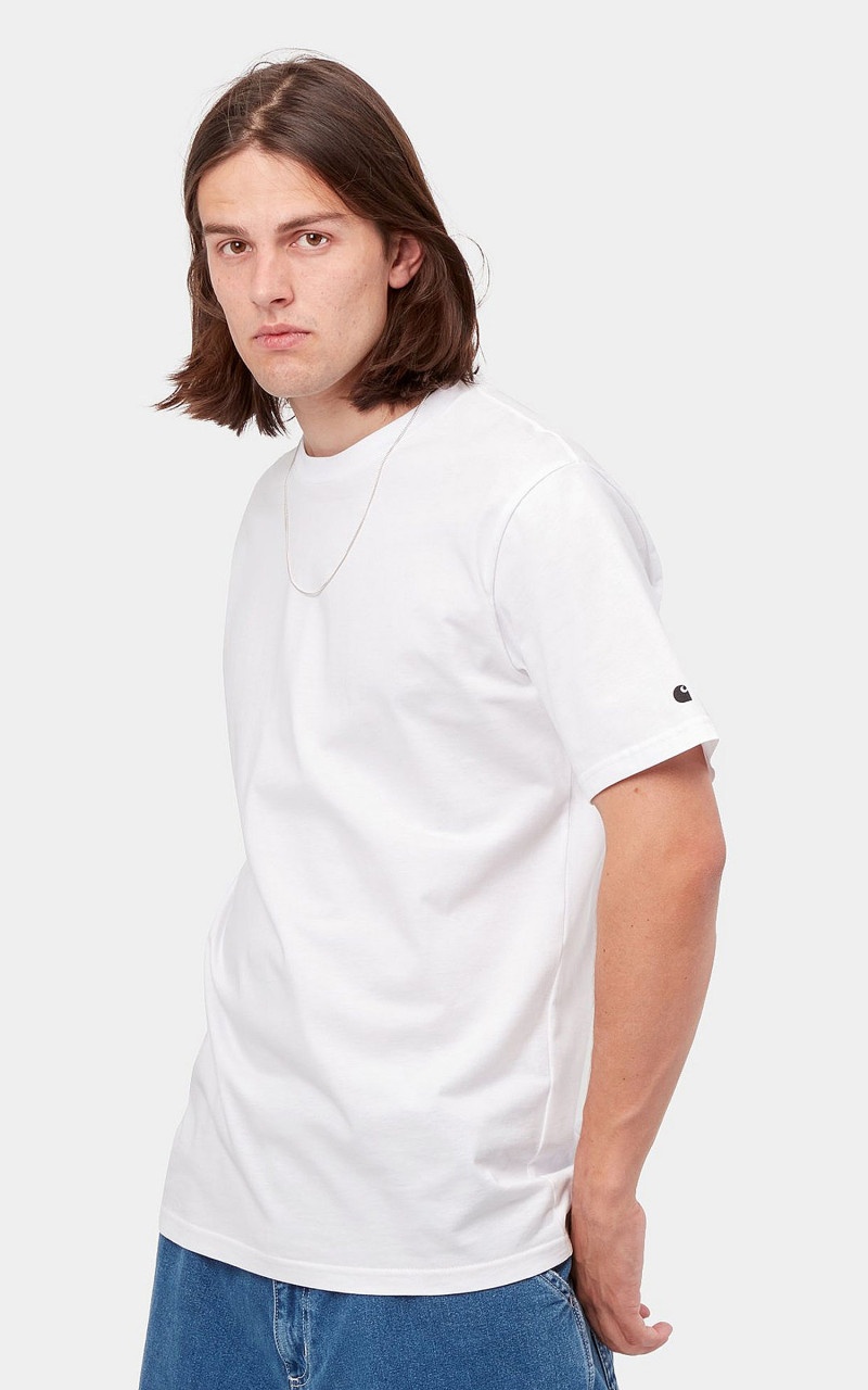 Carhartt S/S BASE T-SHIRT WHITE/BLACK | cultizm | REVERSIBLE