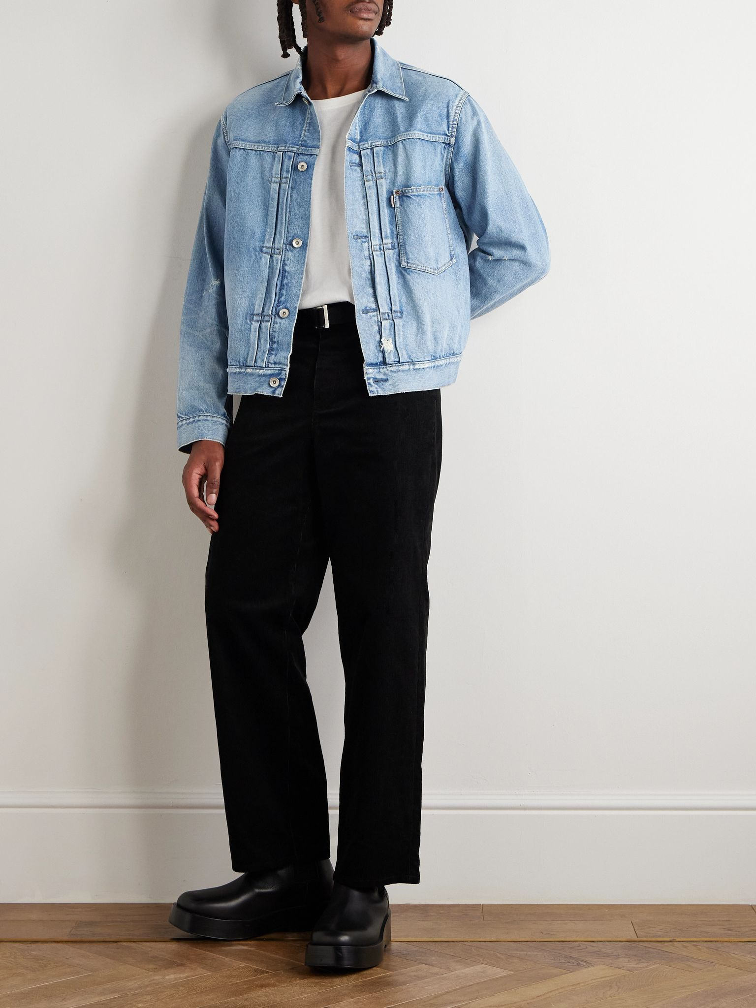 + BEYONDEXX Distressed Denim Jacket Blue - 2