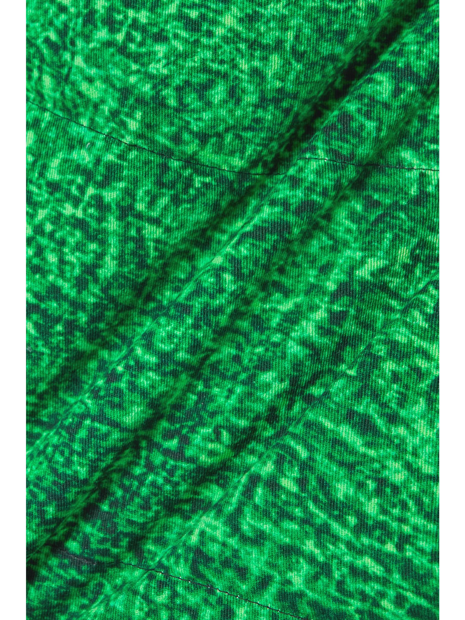 + JW Anderson quilted printed cotton-twill down mini skirt Green - 4