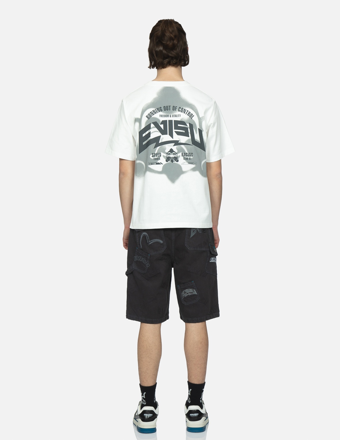 ALLOVER LOGO JACQUARD SHORTS WITH MULTIPLE POCKETS - 5