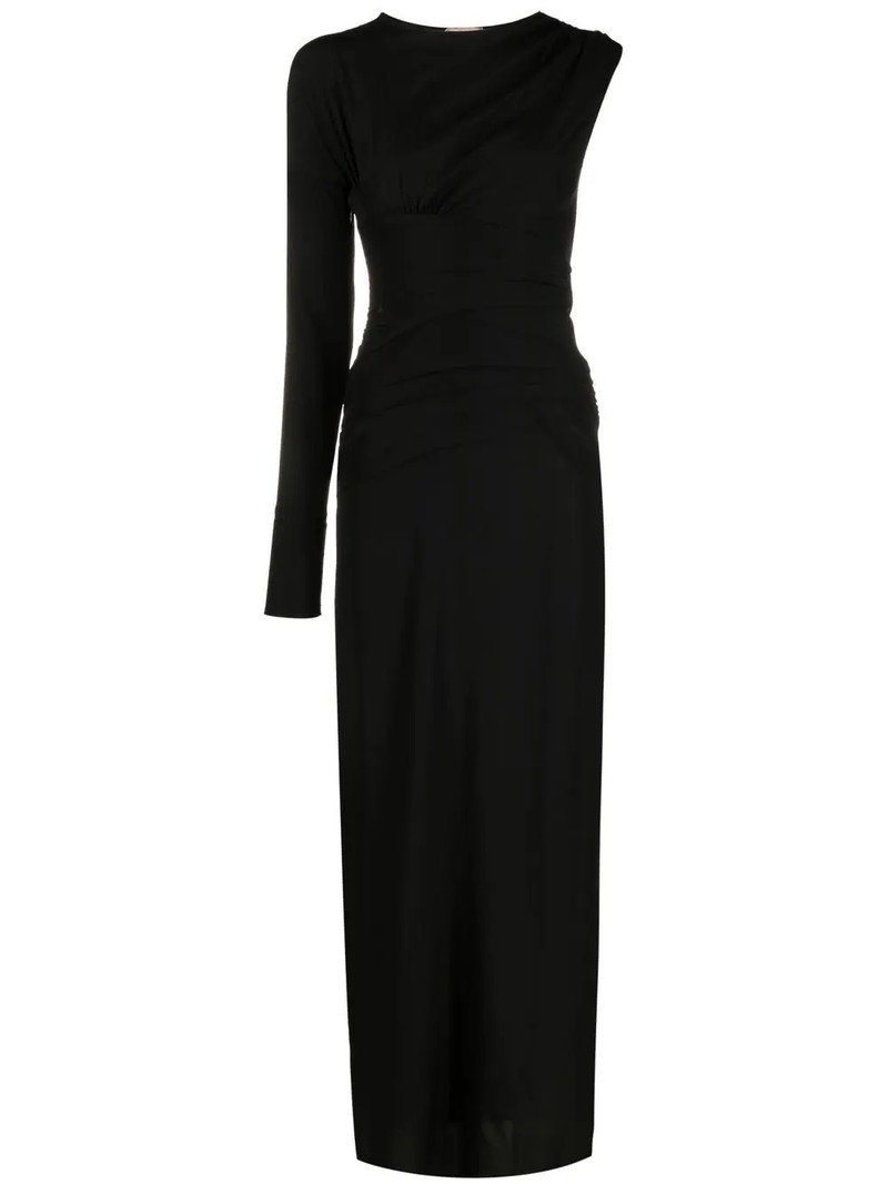 single-sleeve design gown 1