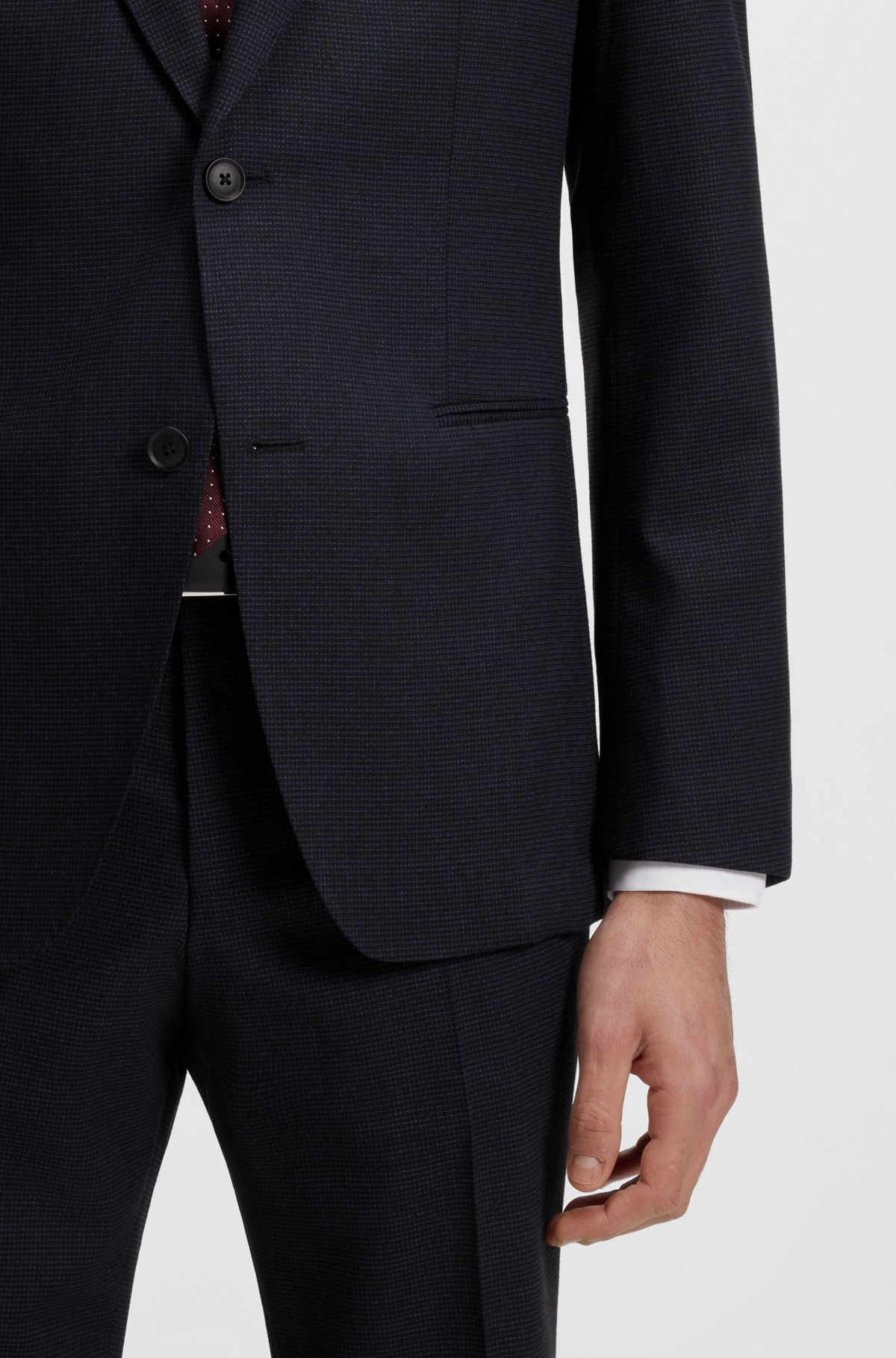 EXTRA-SLIM-FIT SUIT IN A MICRO-PATTERN WOOL BLEND - 5
