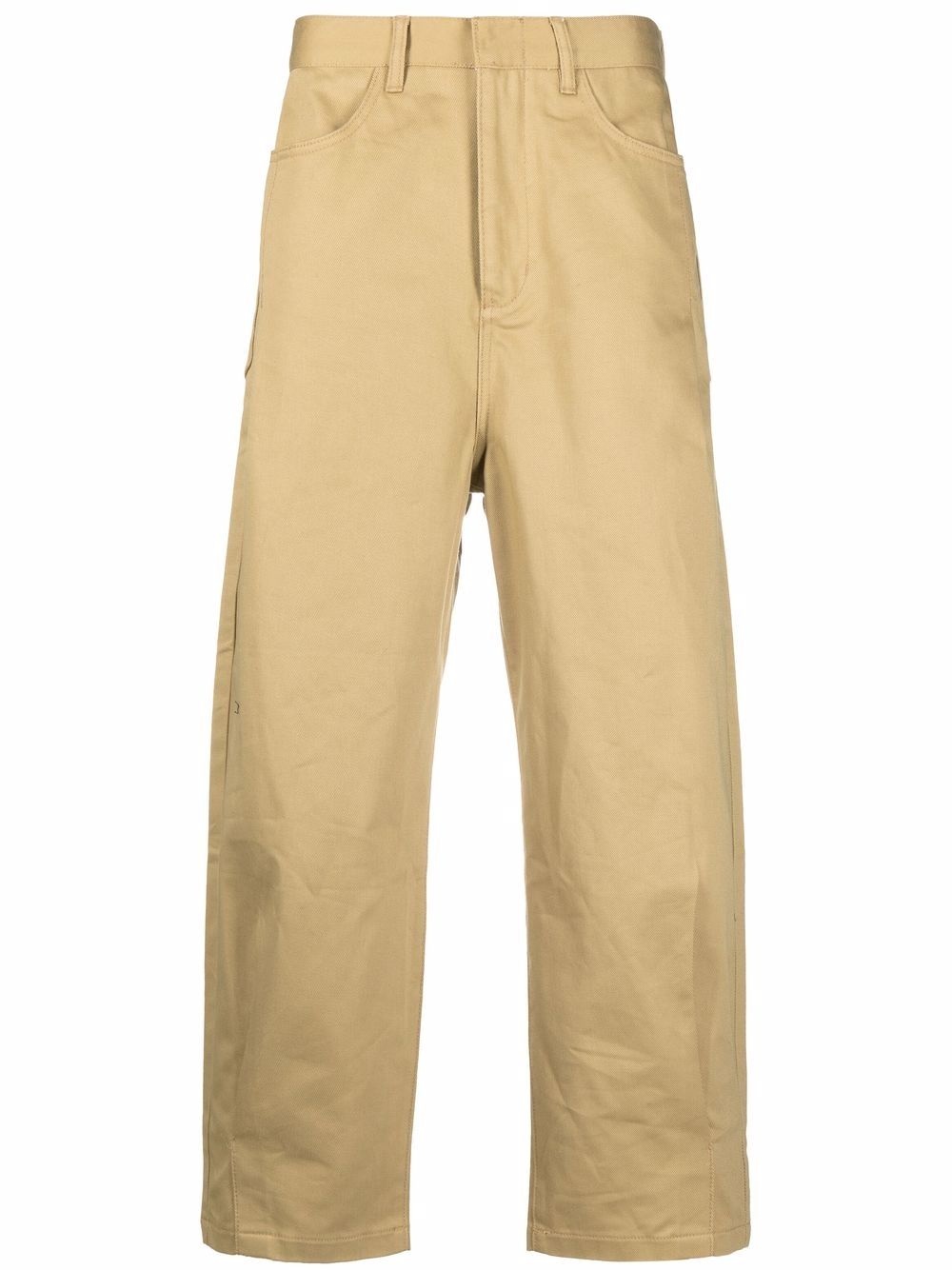 pleated straight-fit trousers - 1